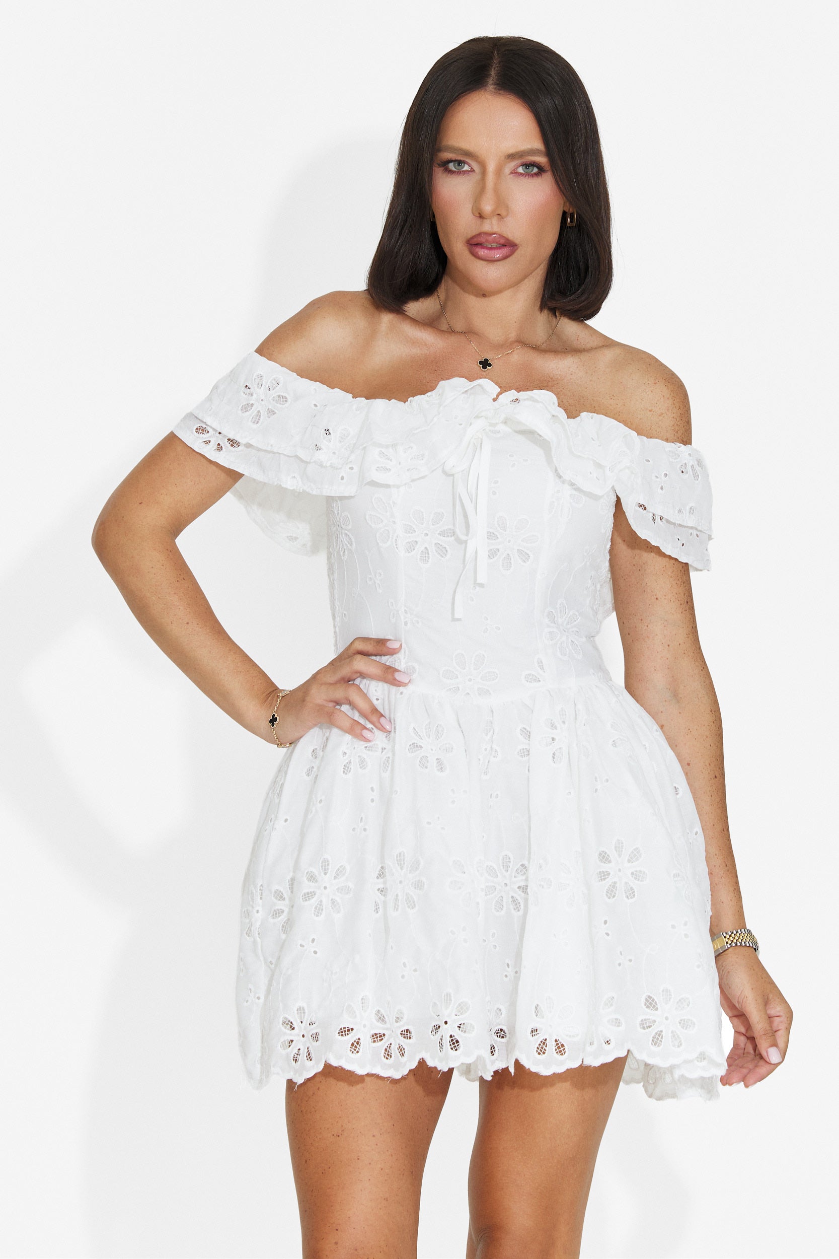 Rochie dama scurta alba Yermosa Bogas