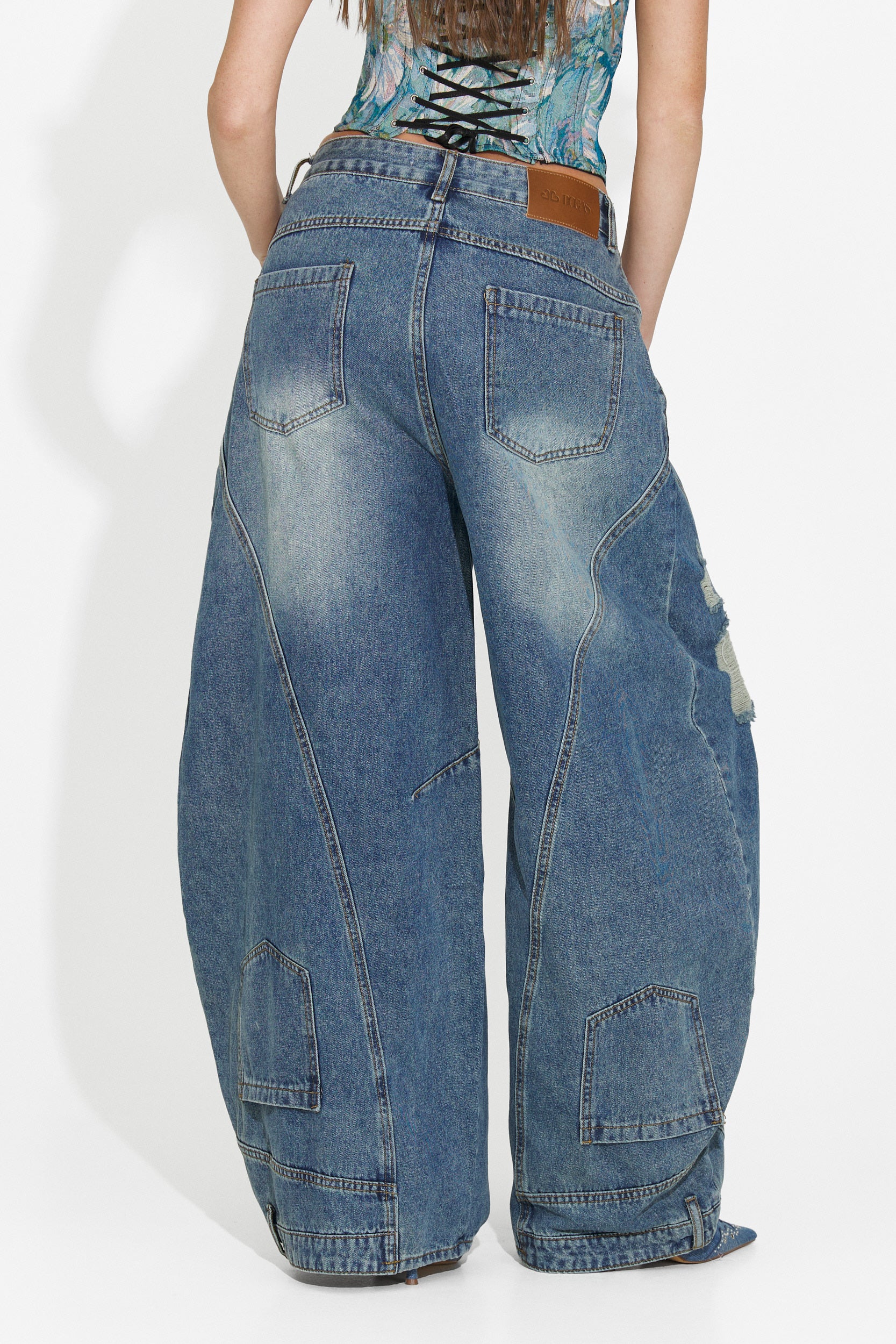 Temno modri casual jeans za ženske Renelia Bogas