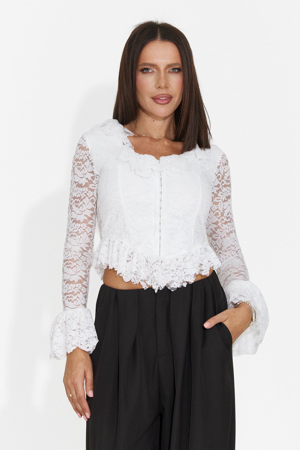 Bluza eleganta alba Casneria Bogas