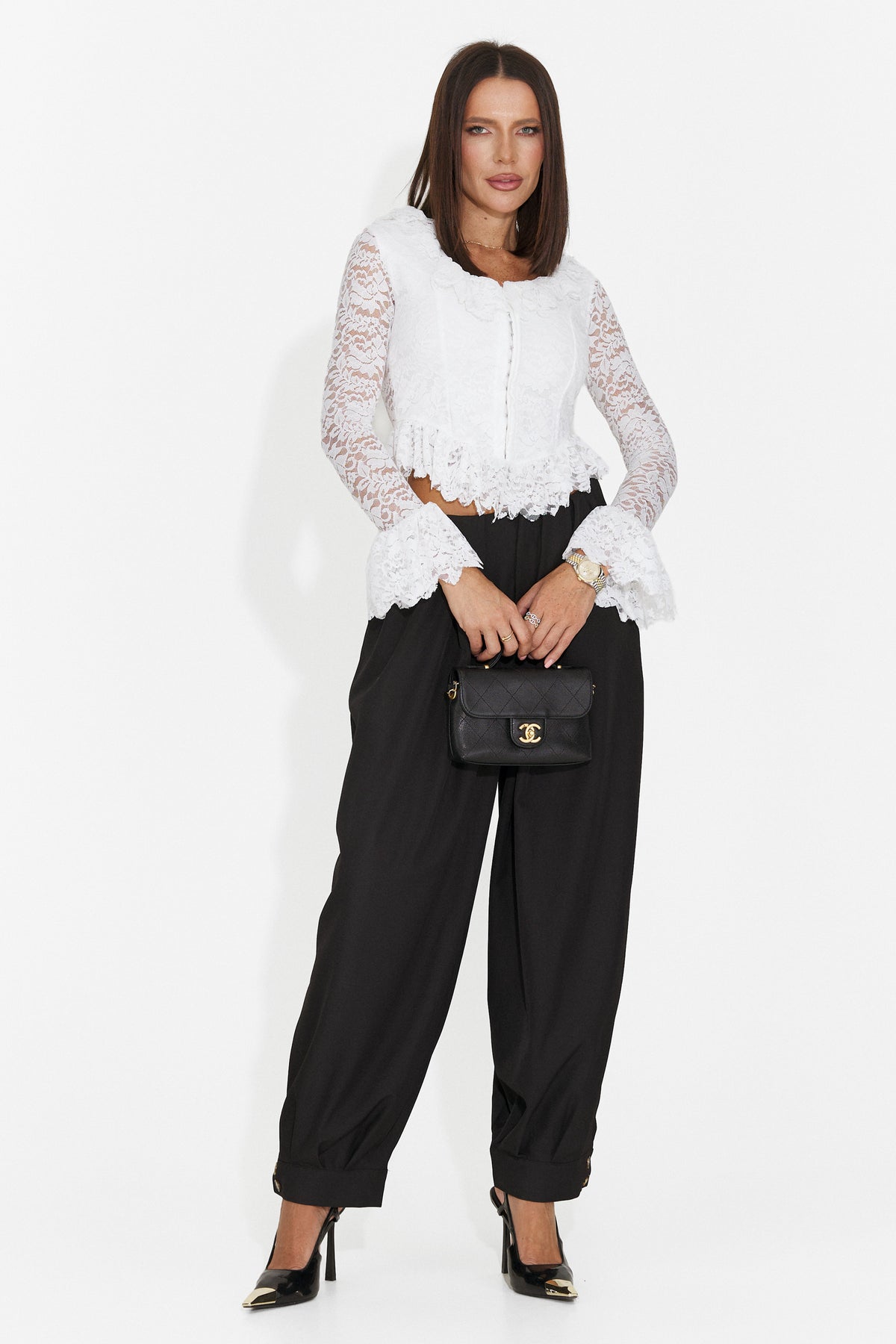 Bluza eleganta alba Casneria Bogas