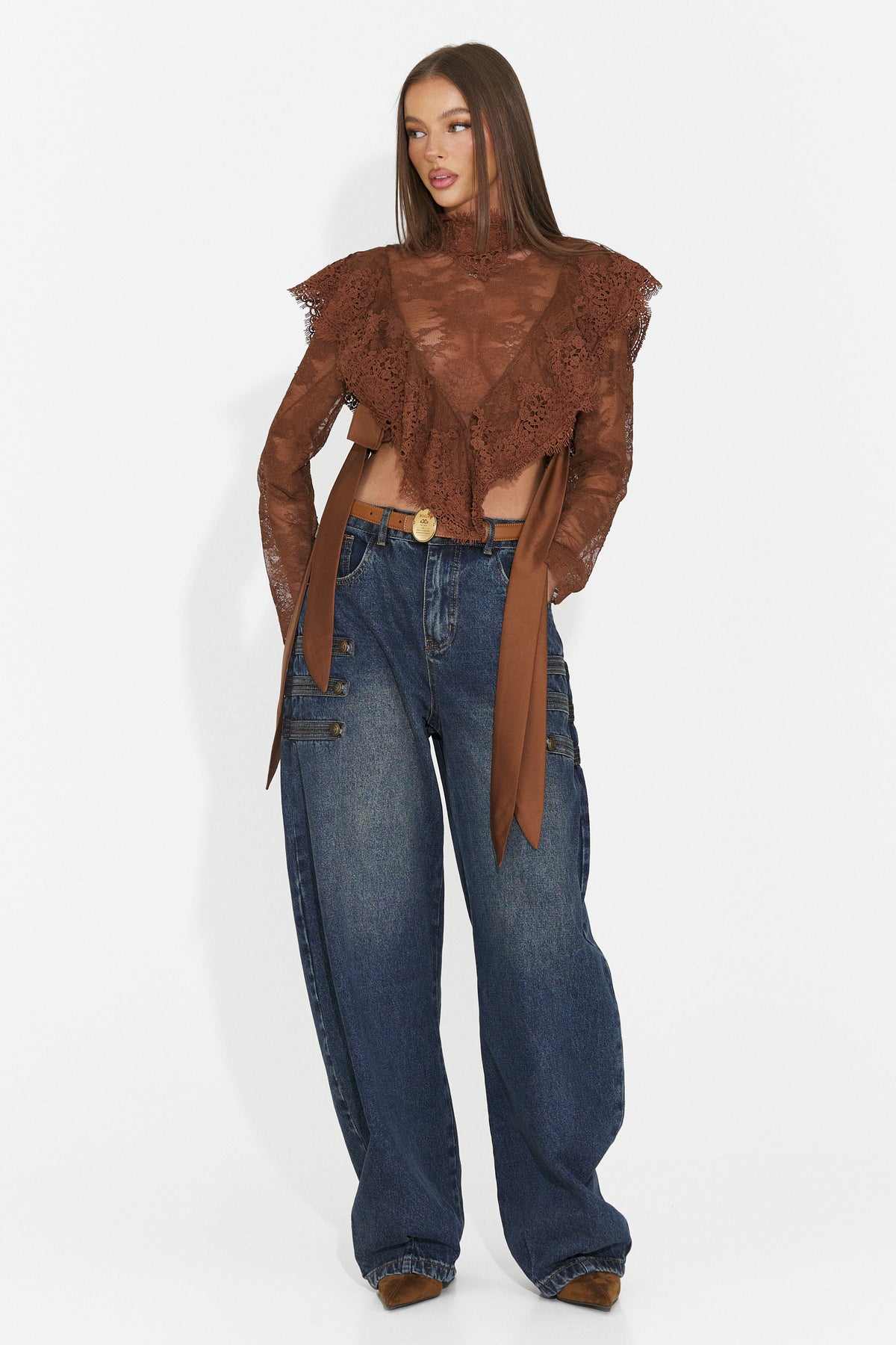 Bluza eleganta maro Glusiraura Bogas