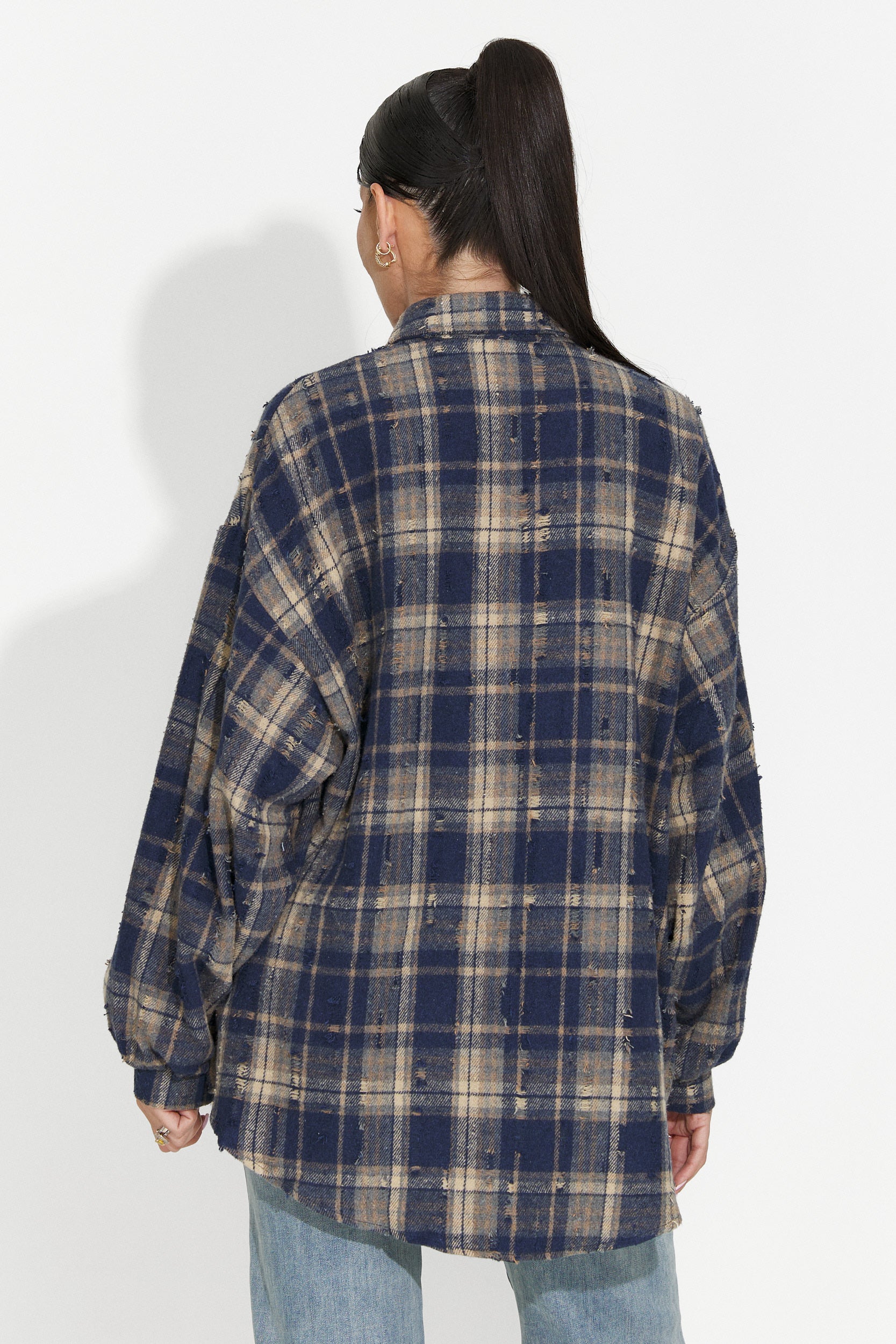 Jasara Bogas Ženska Sprosta Srajca v Mornarsko Modri Barvi