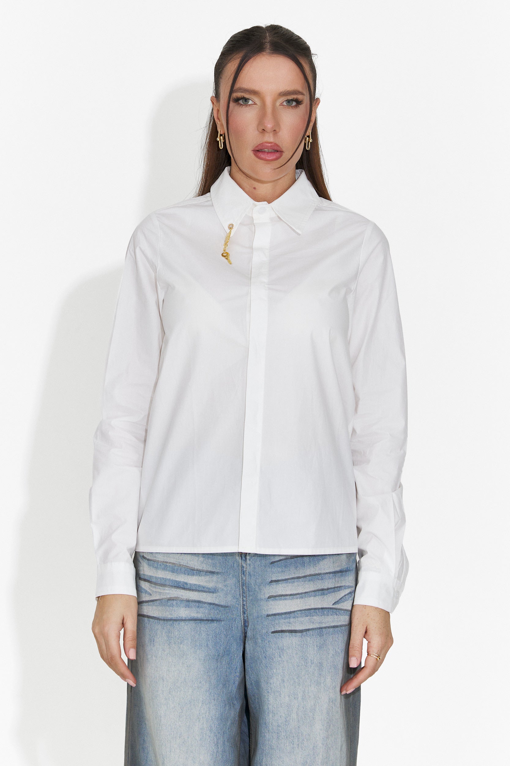 Elegantna bela bluza za dame Jetie Bogas