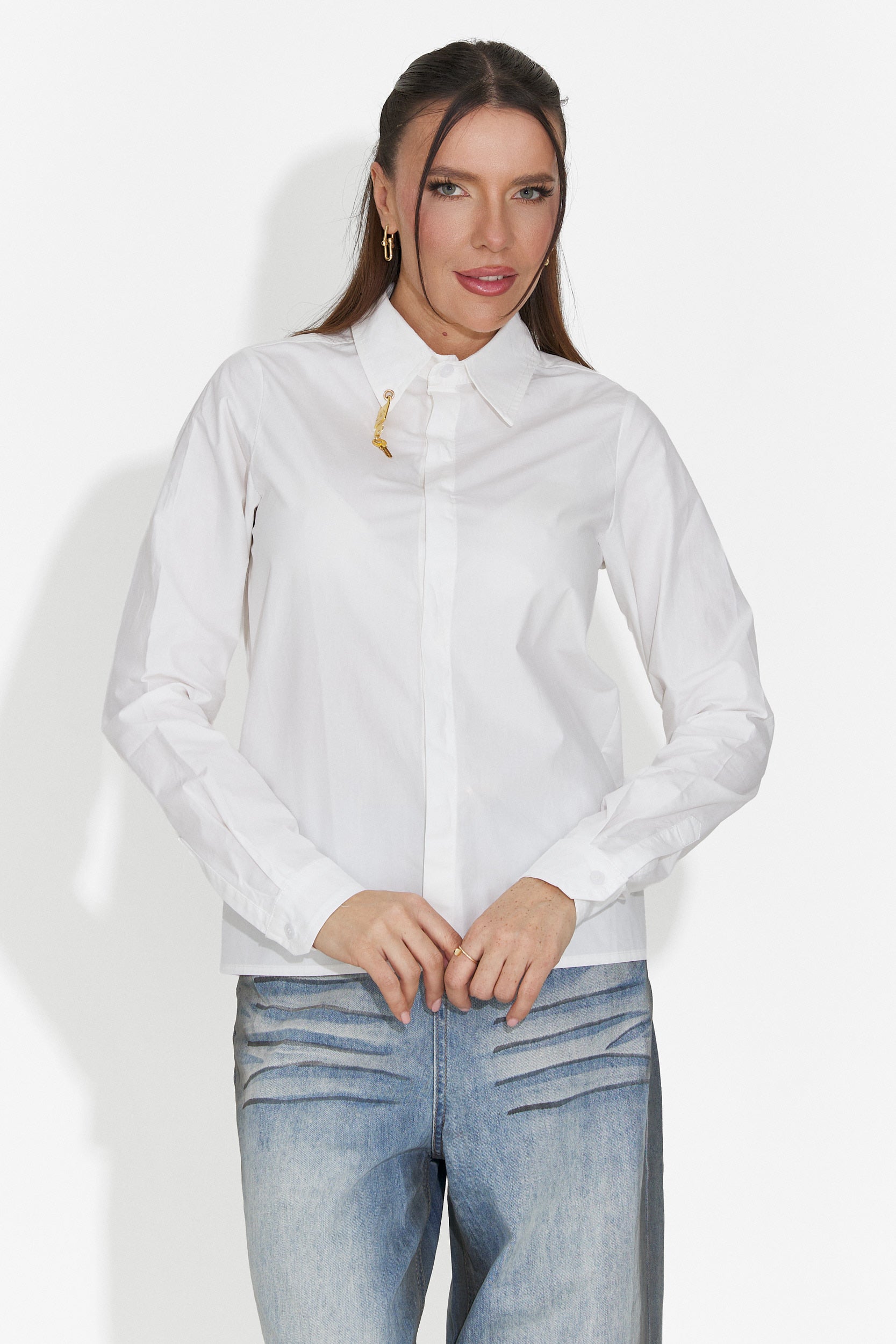 Elegantna bela bluza za dame Jetie Bogas