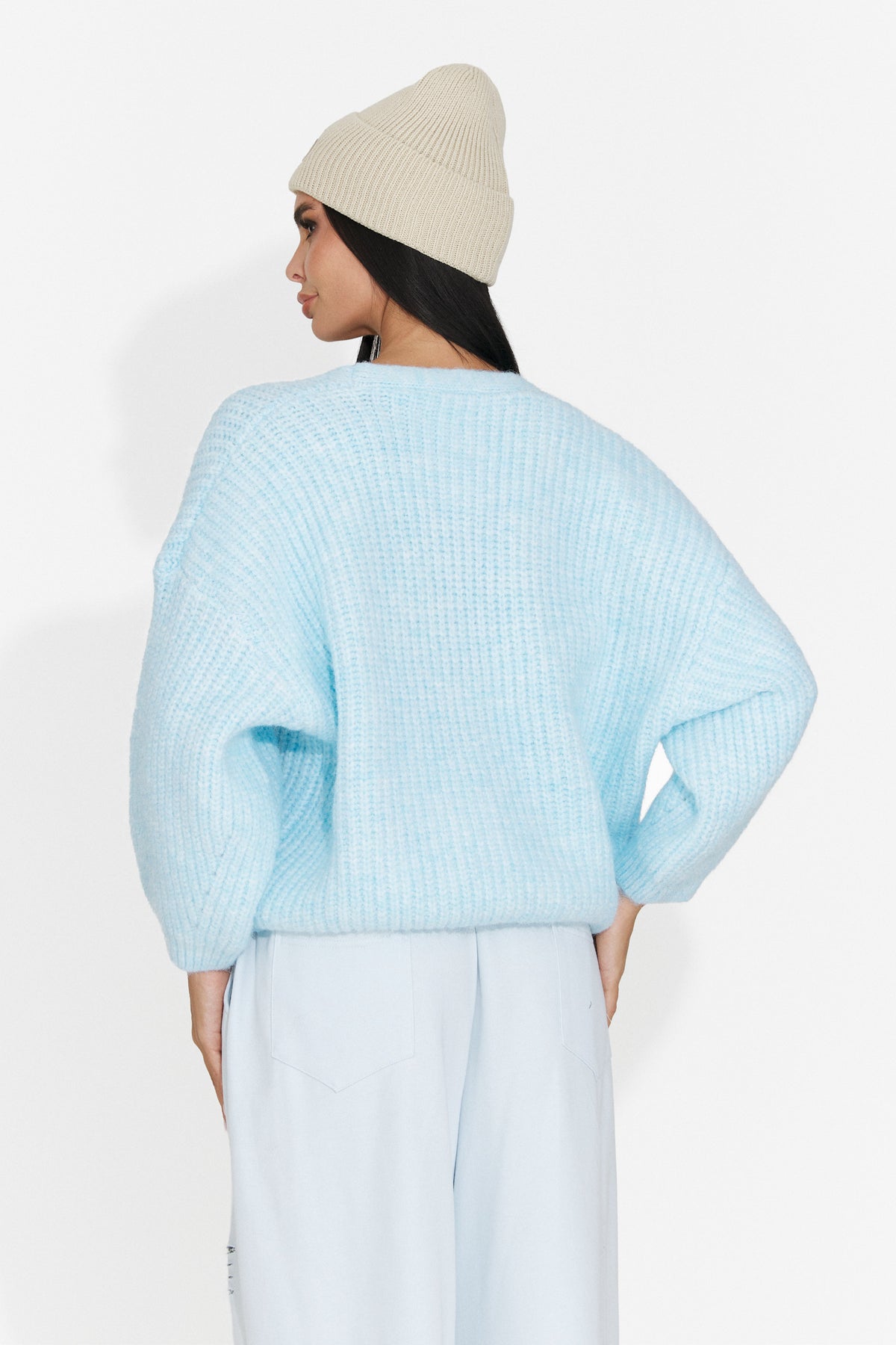 Cardigan casual bleu Dyroliara Bogas
