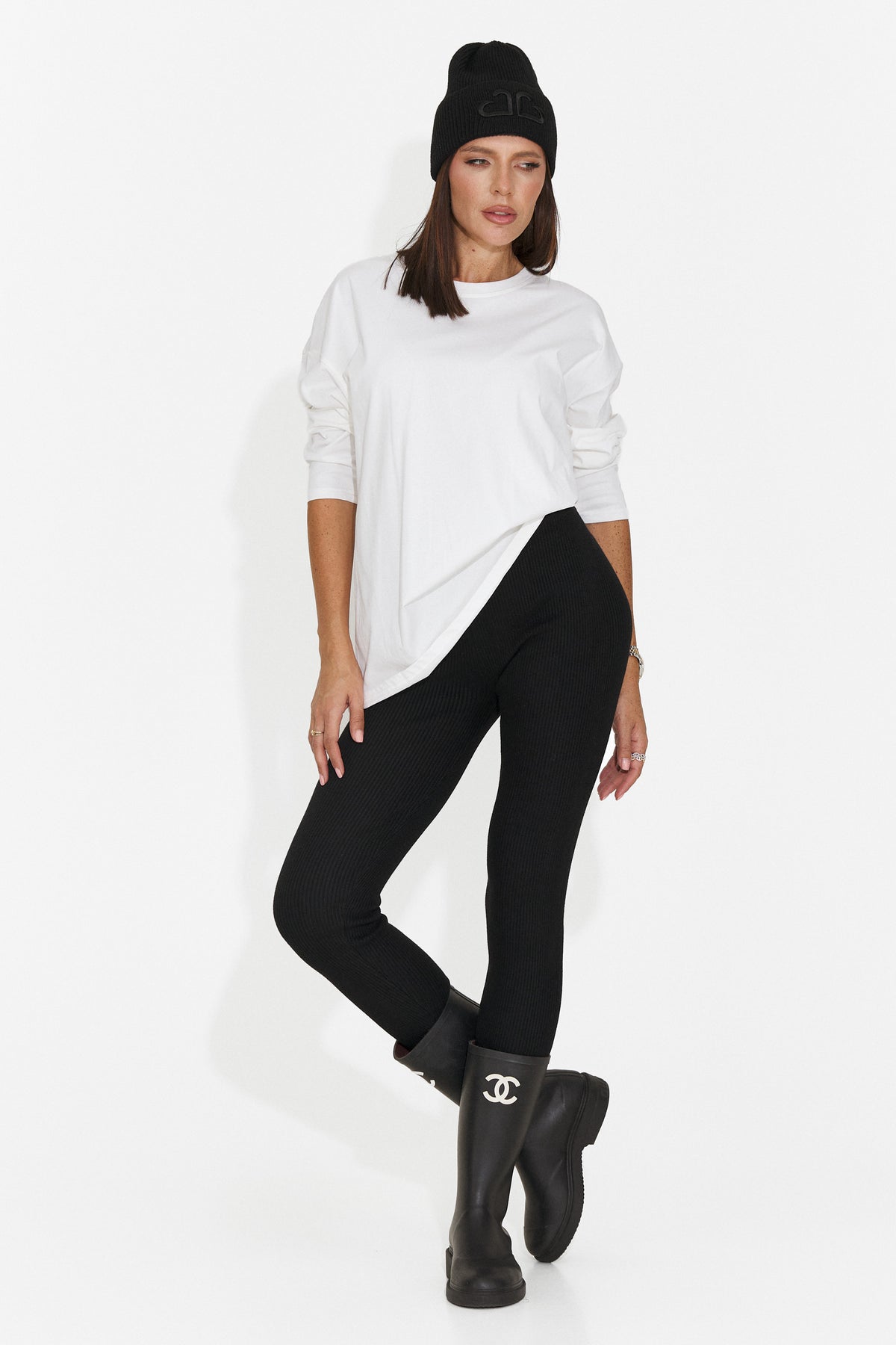 Colanti casual negri Cranora Bogas
