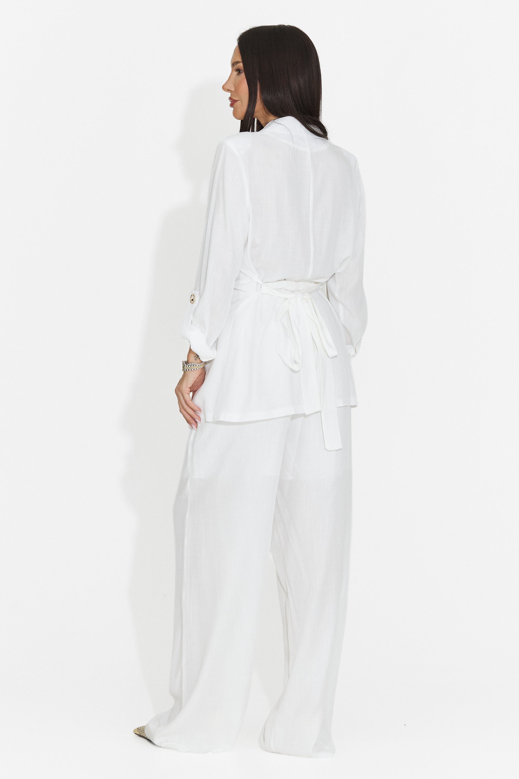 Compleu dama alb camasa + pantaloni Cloe Bogas