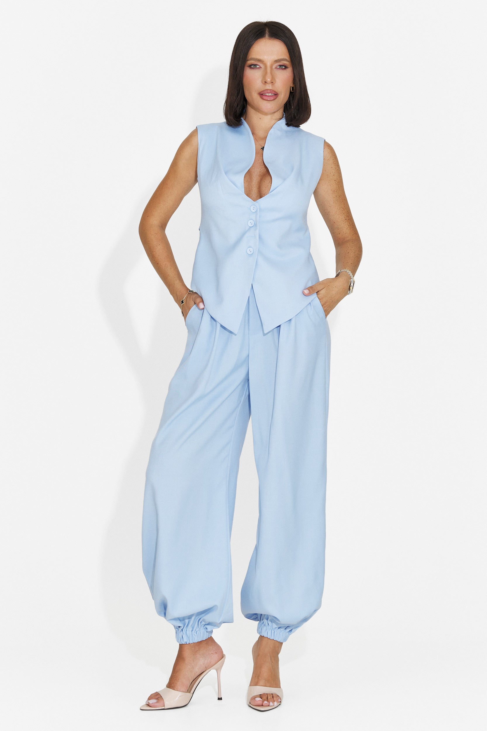 Compleu dama elegant bleu Foesanty Bogas