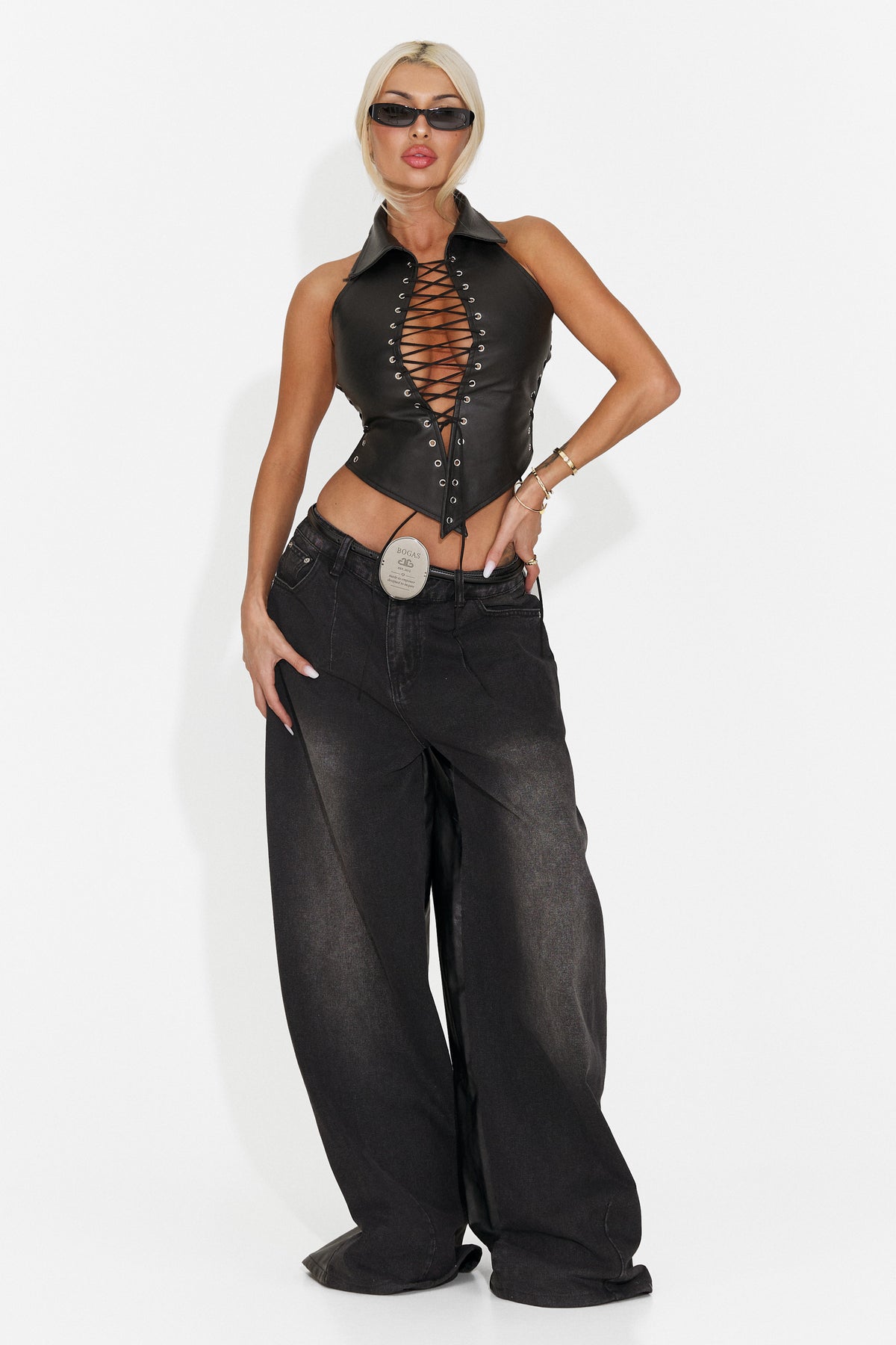 Corset casual negru Crolilela Bogas