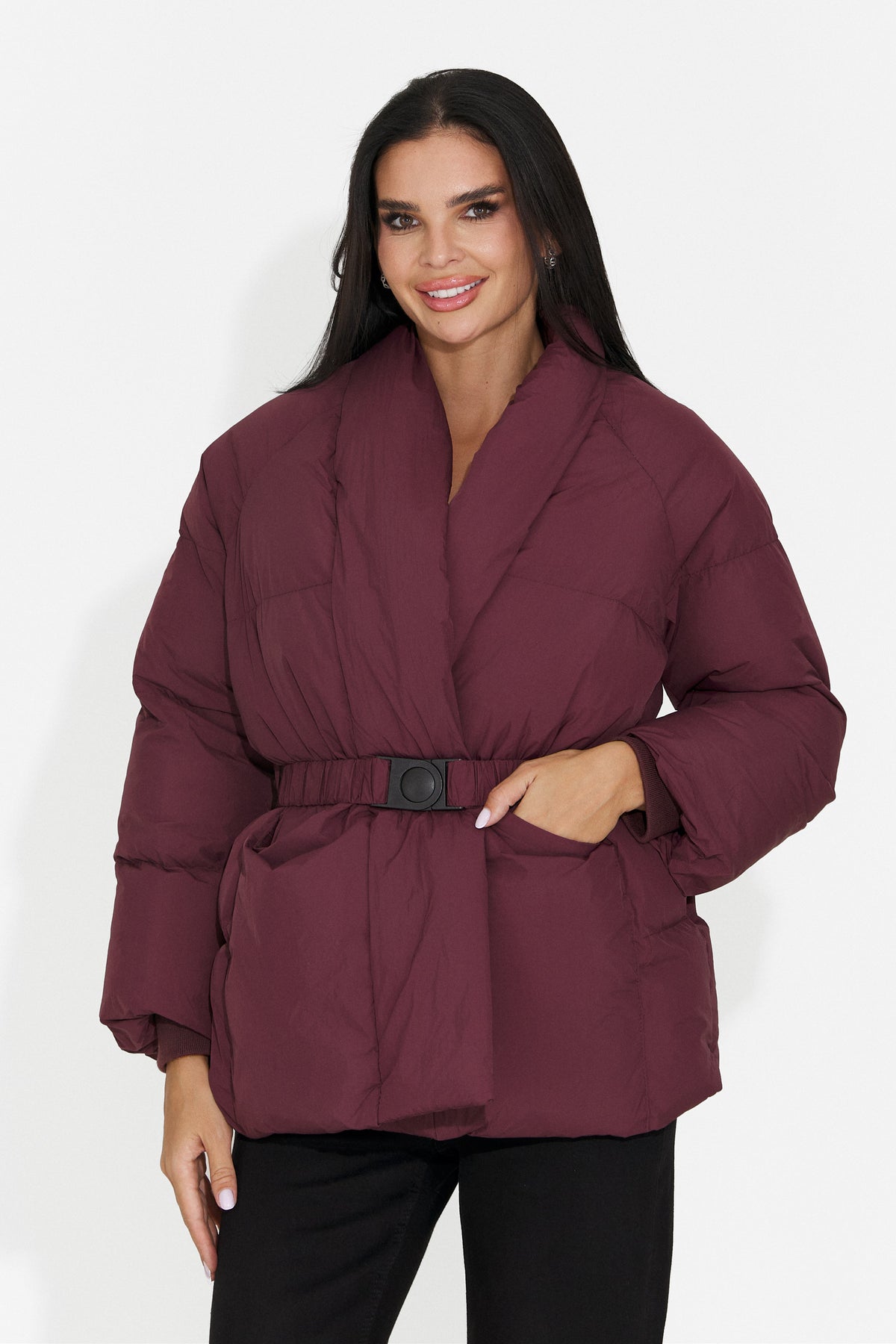 Geaca casual Burgundy Butialia Bogas