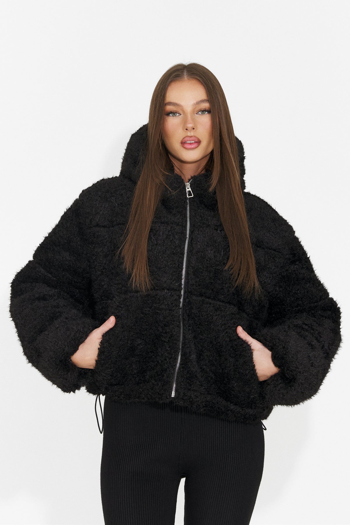 Geaca casual neagra Derenoena Bogas