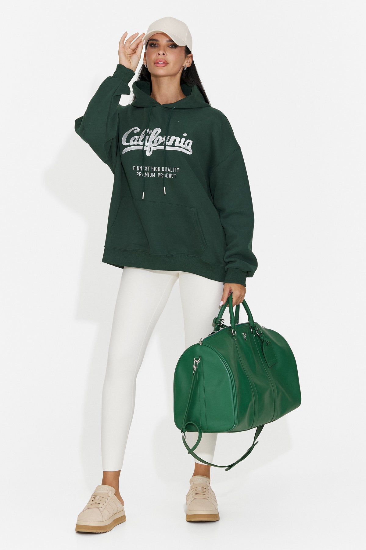 Hanorac casual verde Velzeisa Bogas