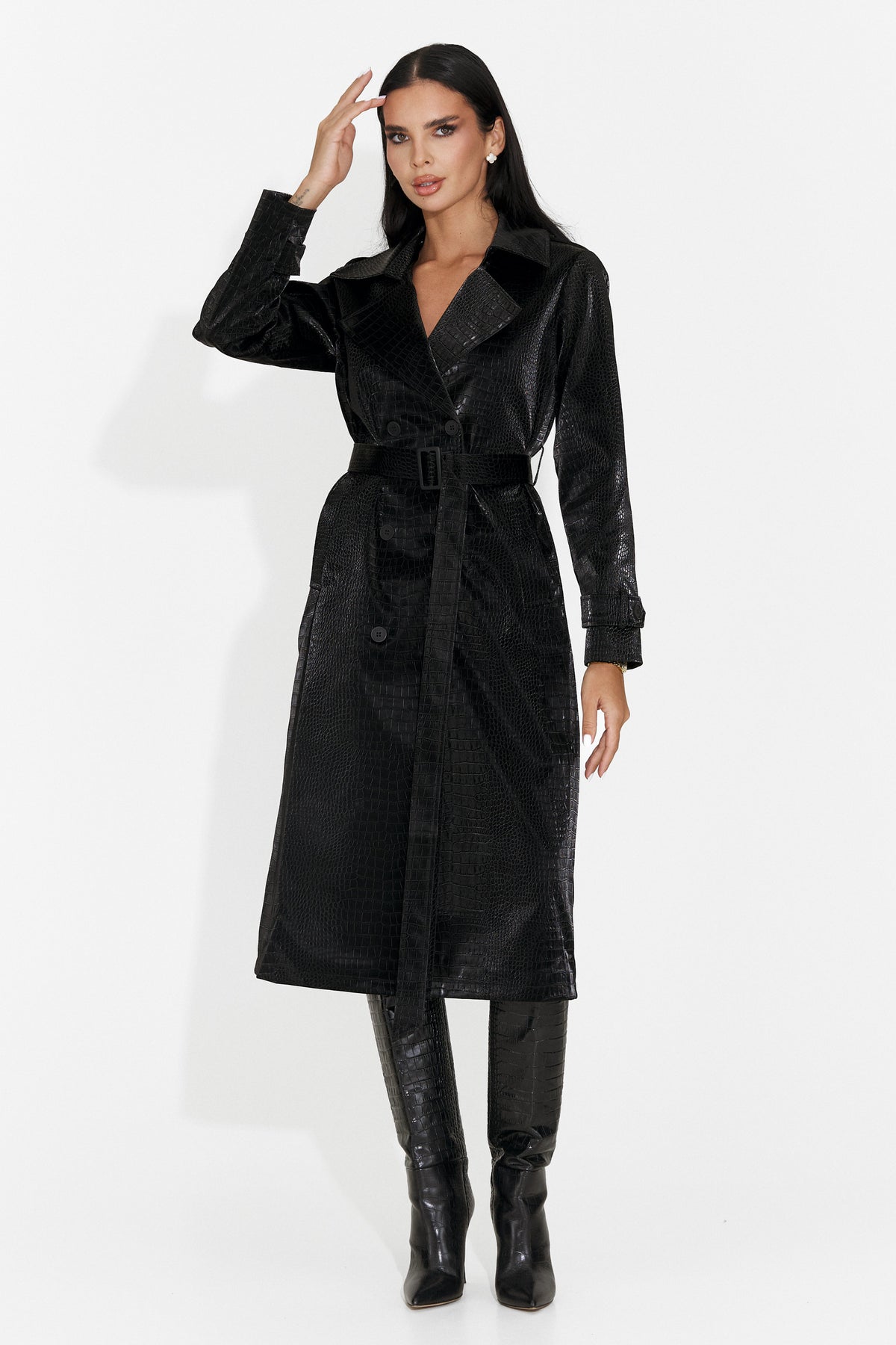 Palton elegant negru Prumeiza Bogas