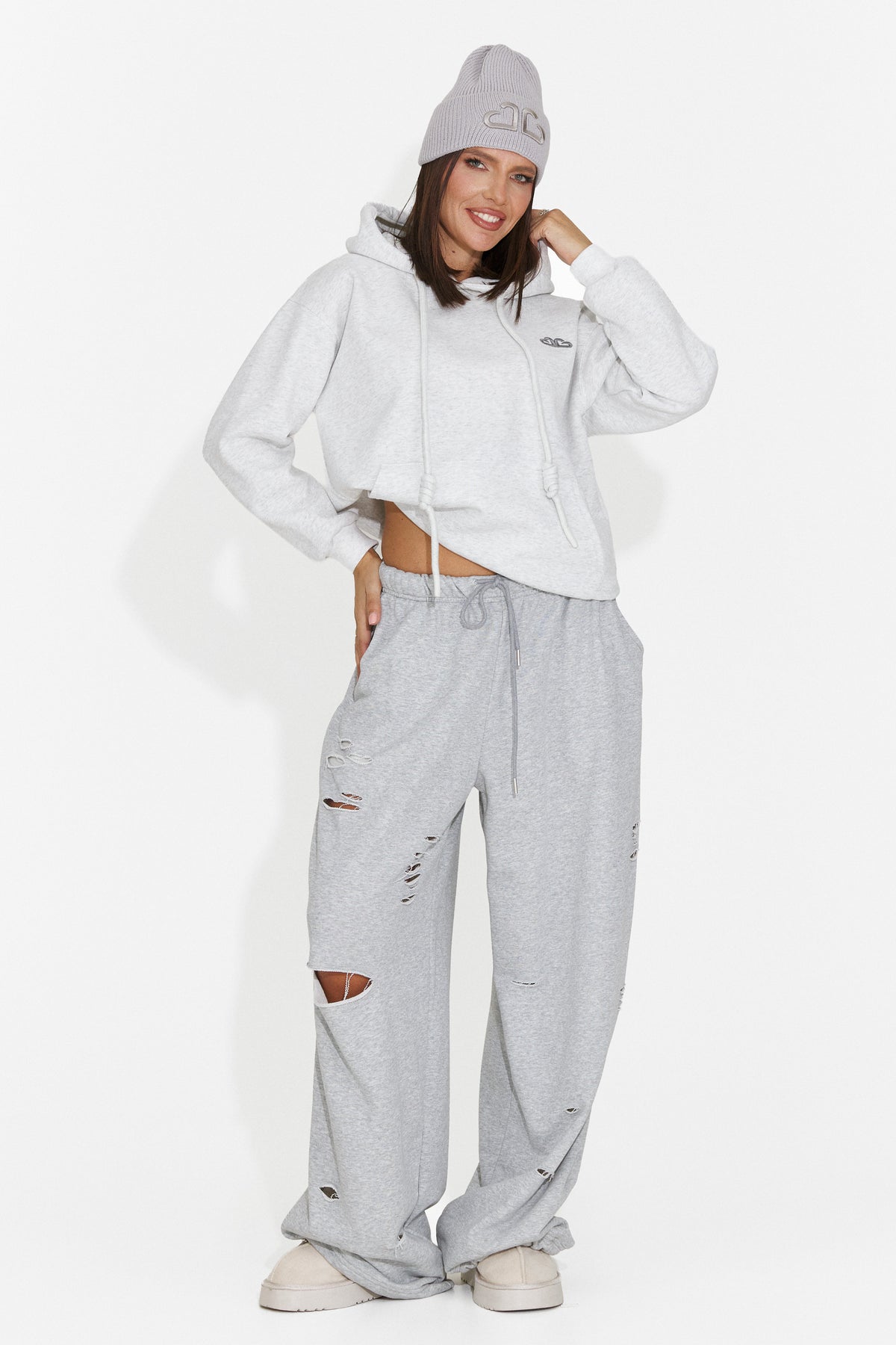 Pantaloni casual gri Lulaoa Bogas