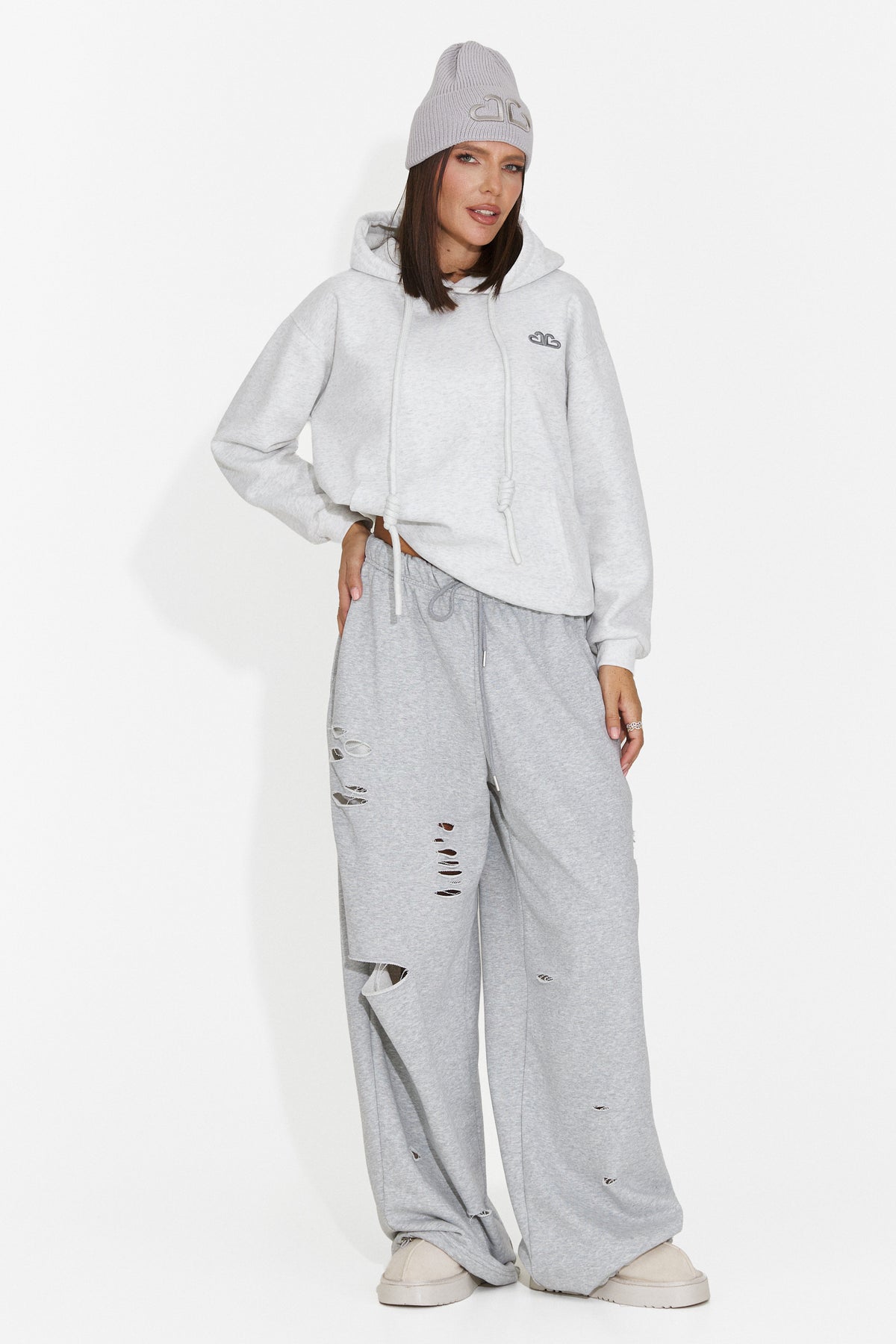 Pantaloni casual gri Lulaoa Bogas