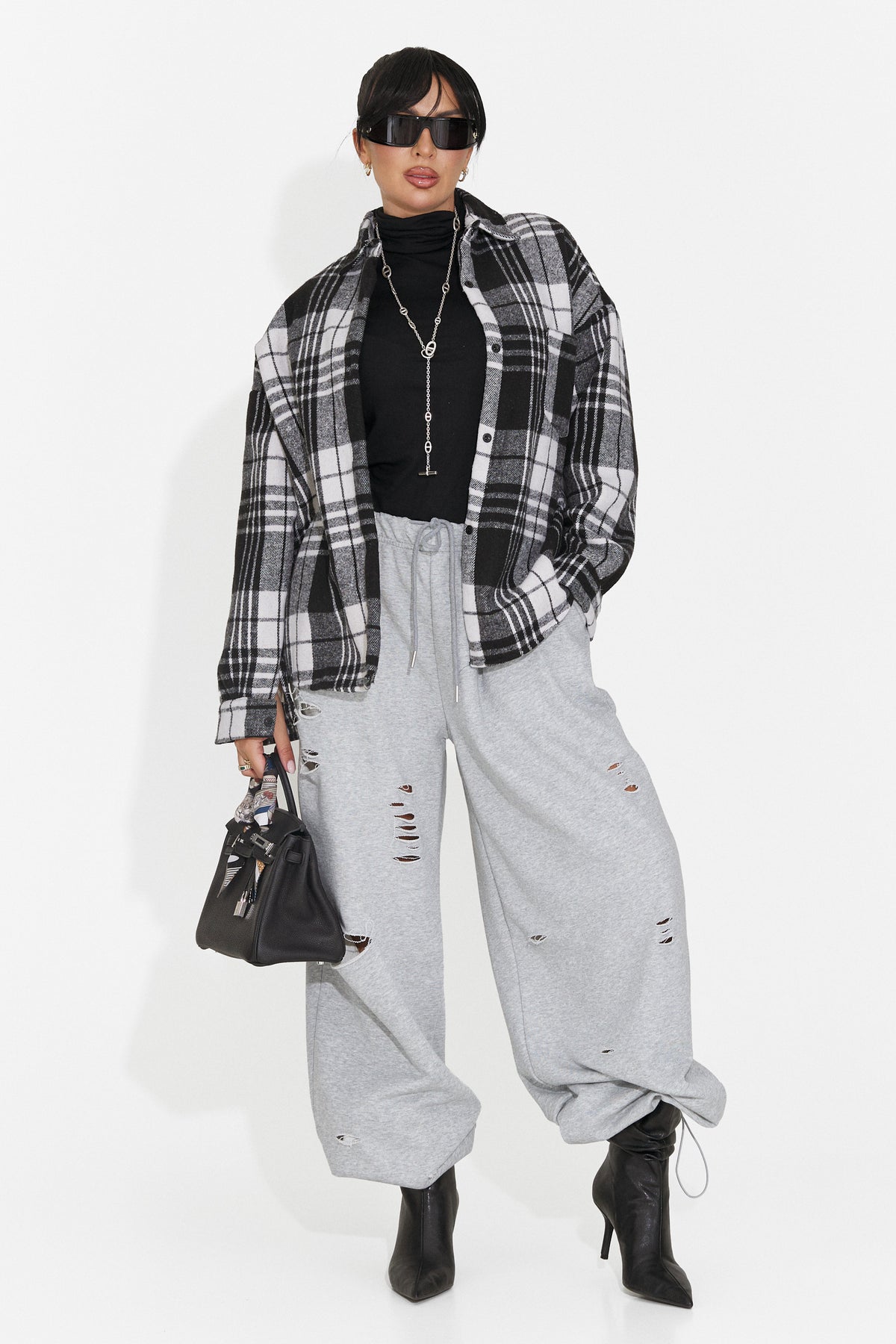 Pantaloni casual gri Lulaoa Bogas