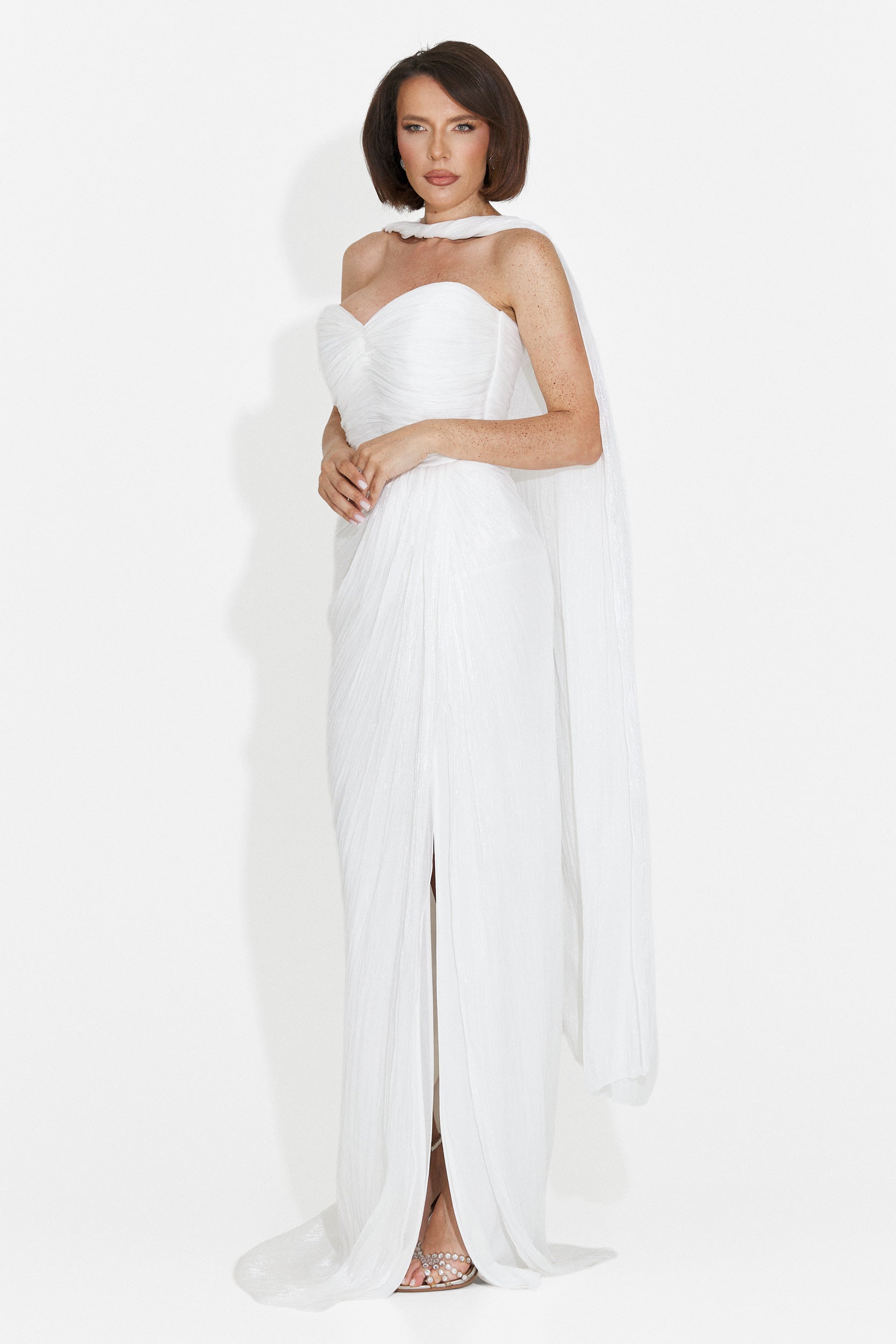Rochie dama lunga alba Greta Bogas