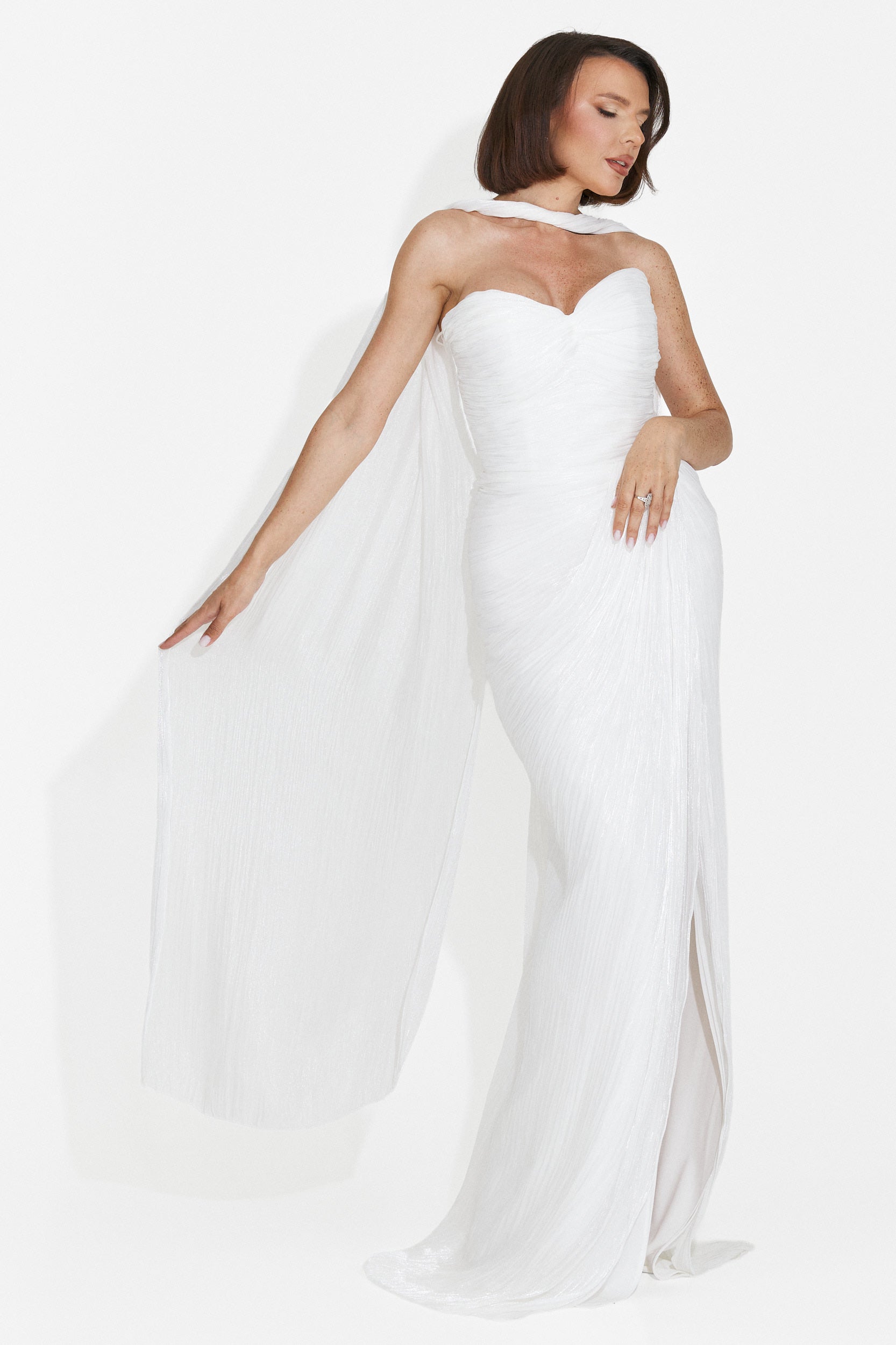 Rochie dama lunga alba Greta Bogas