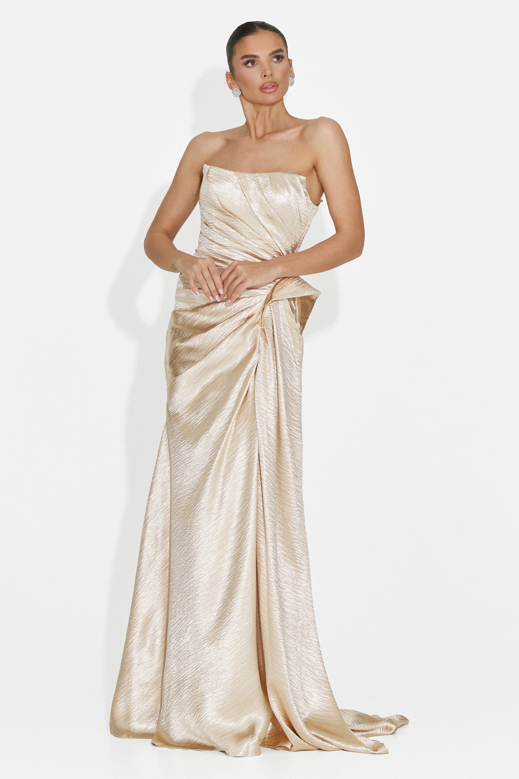 Rochie dama lunga bej Fischer Bogas
