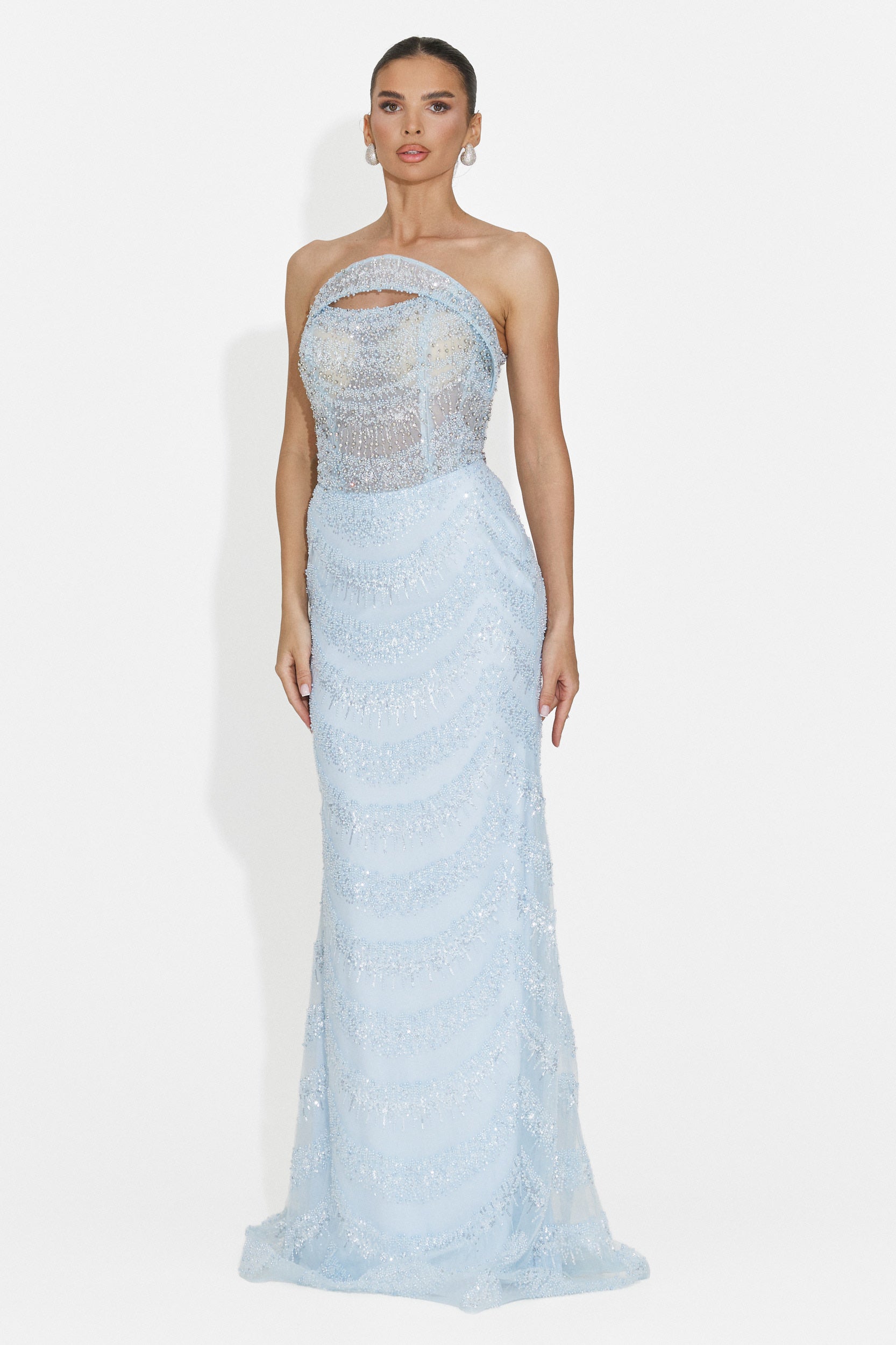 Rochie dama lunga bleu Erna Bogas