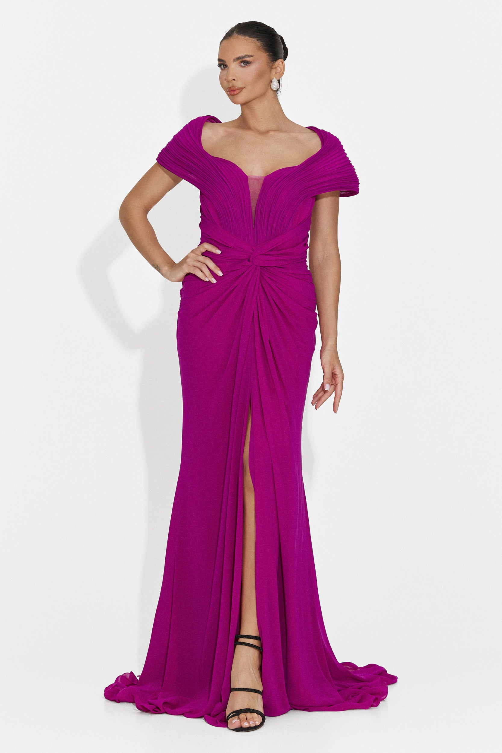 Rochie dama lunga fucsia Emilia Bogas