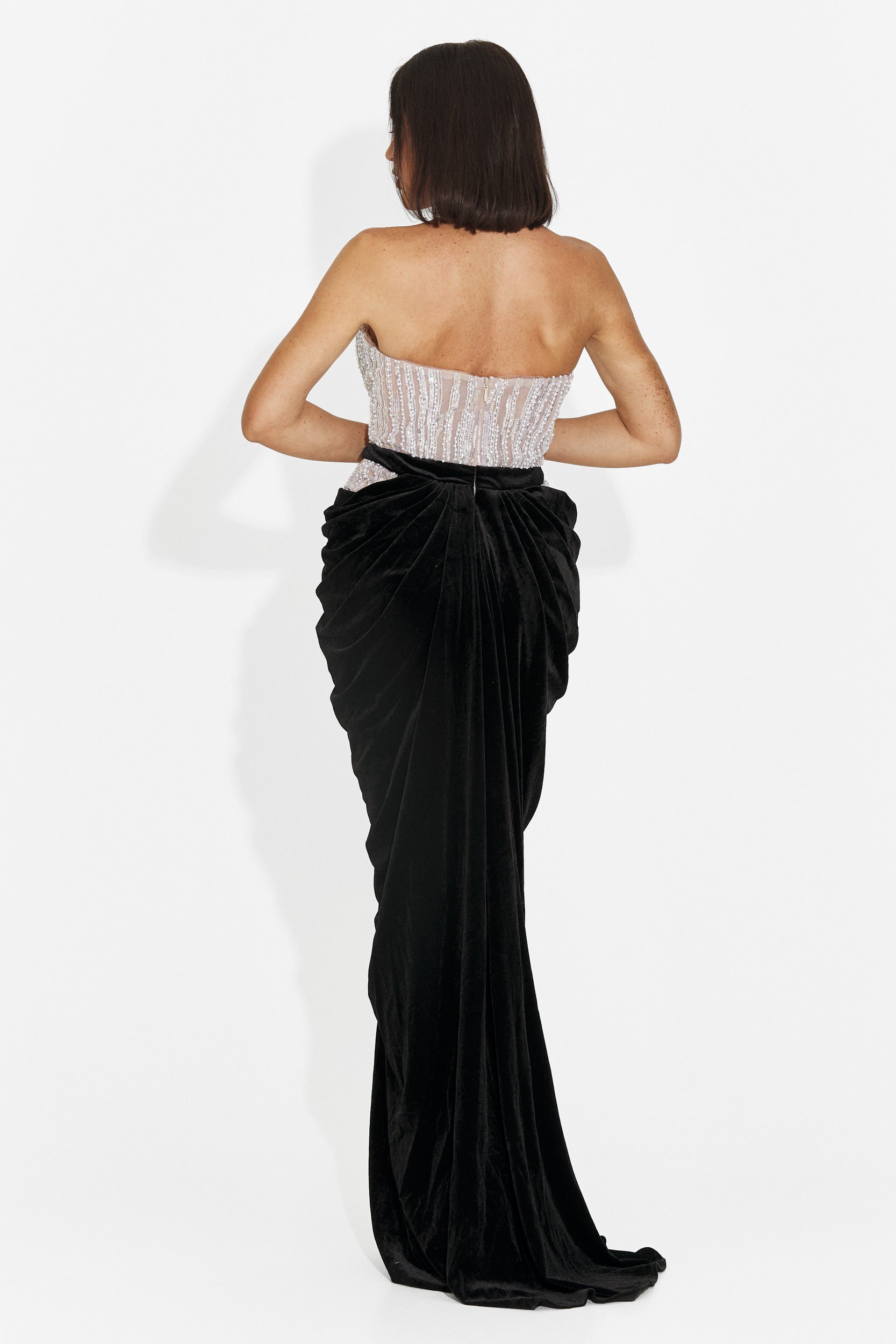 Rochie dama lunga neagra Poynta Bogas