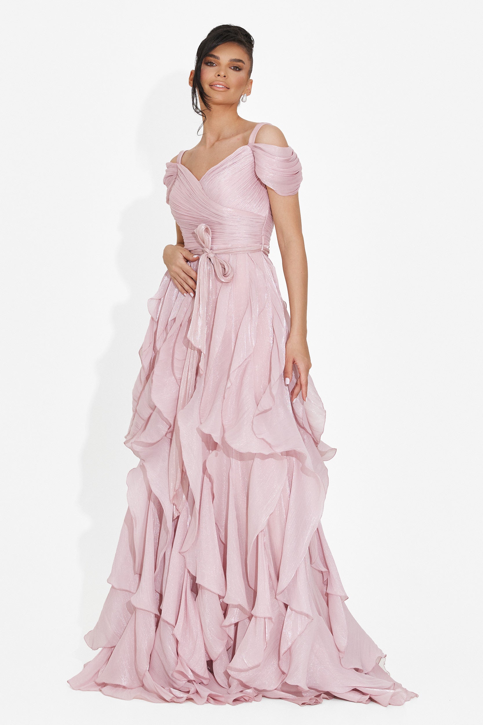 Sandrinina dolga roza obleka za dame