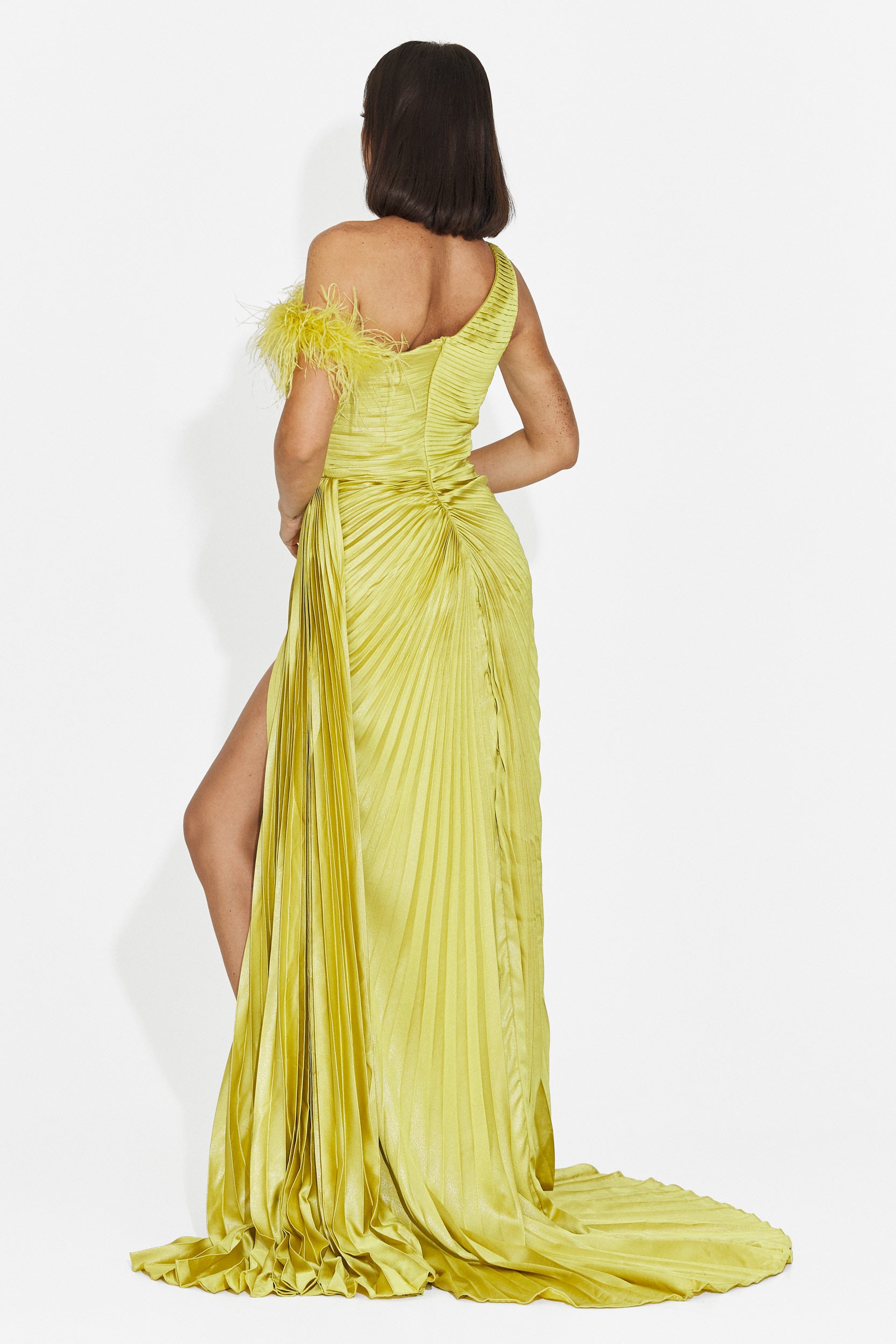 Rochie dama lunga verde lime Welta Bogas