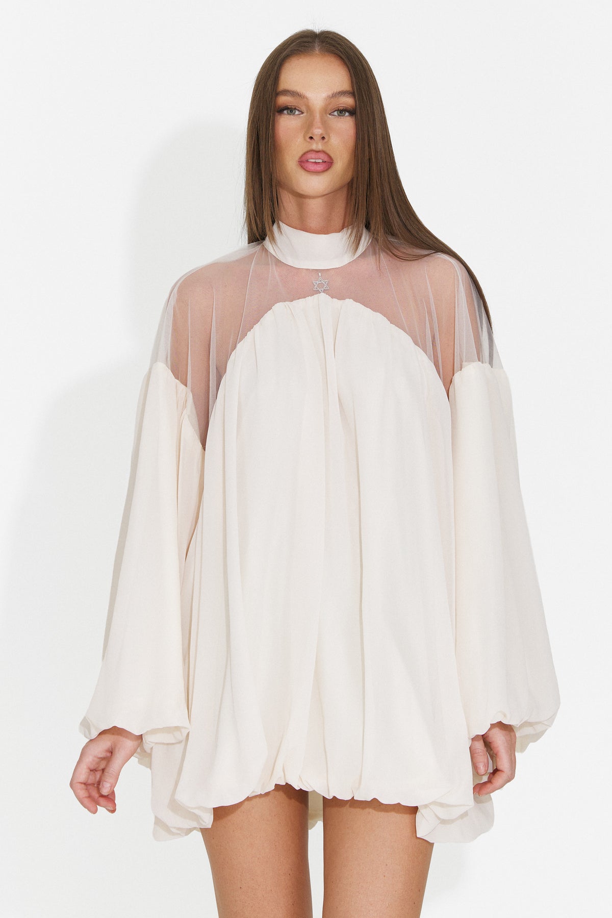 Rochie eleganta bej Flsiaeria Bogas