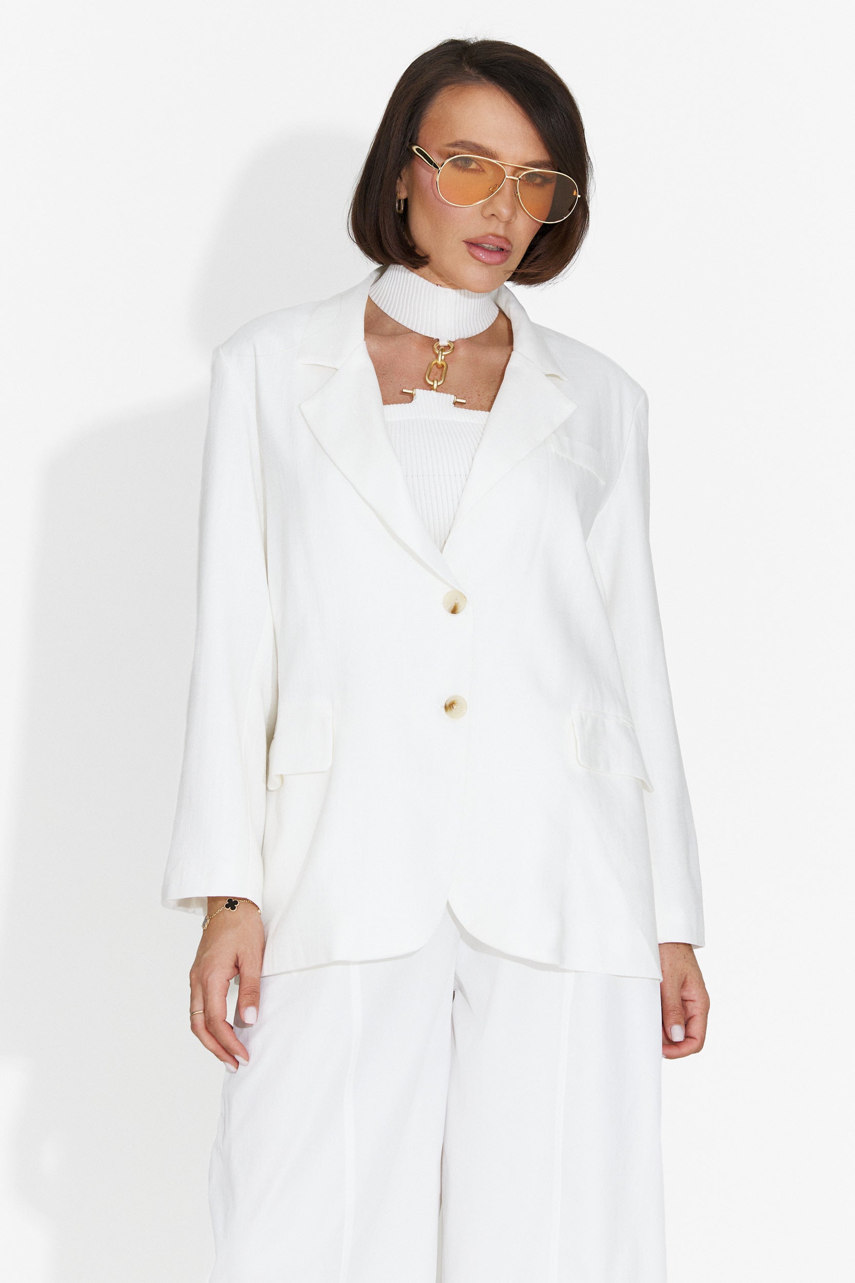 Beli ženski blazer Foxglove Bogas za prosti čas
