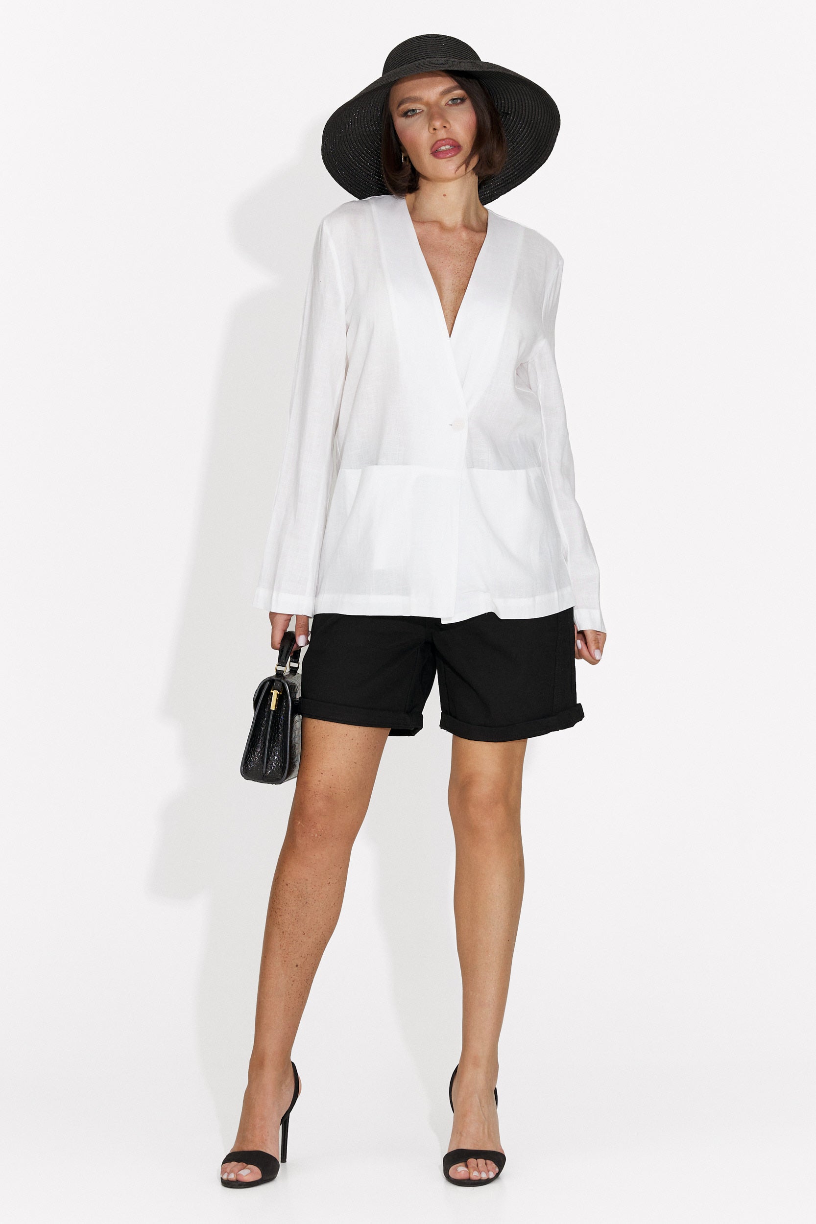 Eleganten bel ženski blazer Yarow Bogas