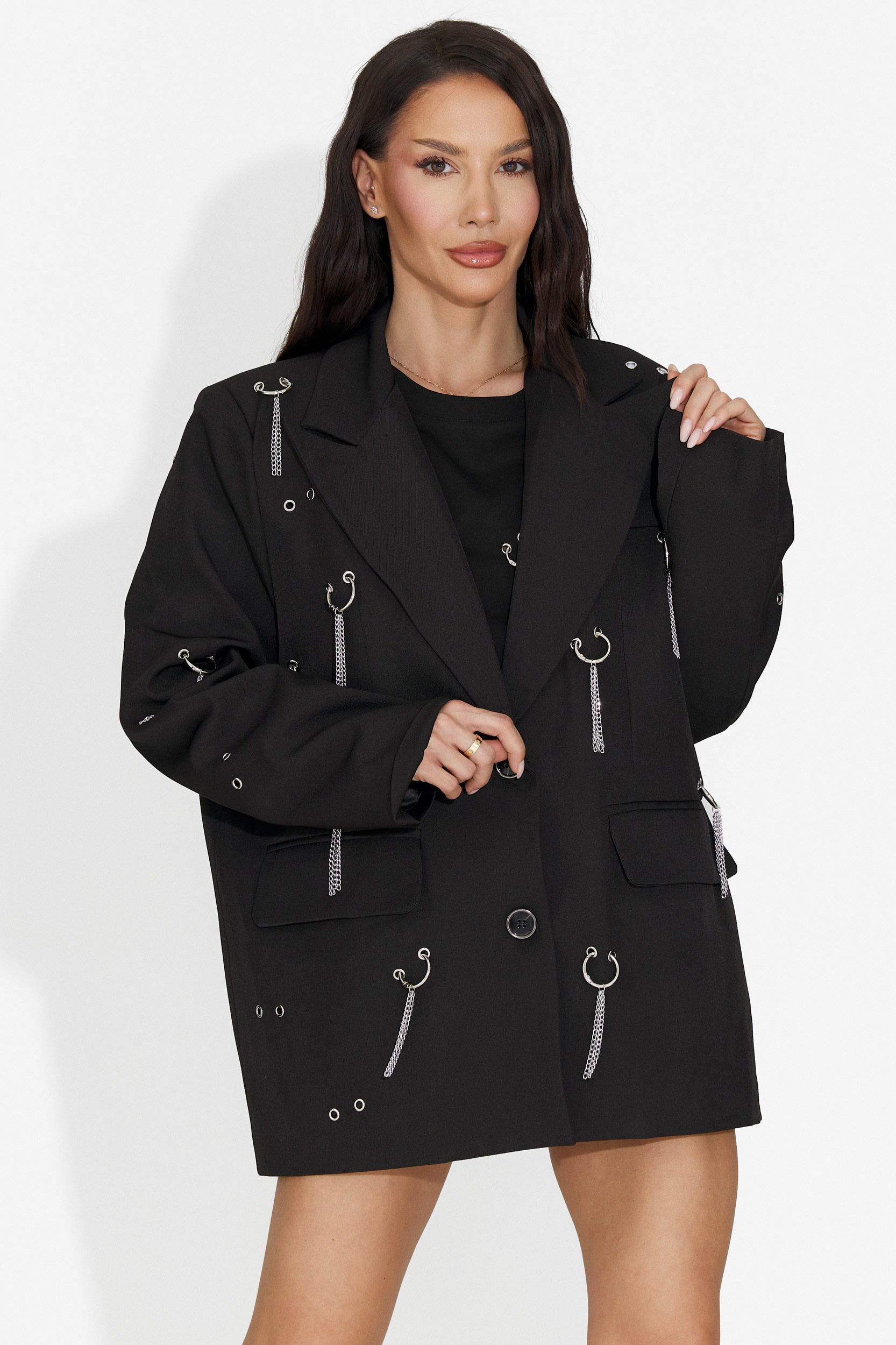 Eleganten črn ženski blazer Pikata Bogas