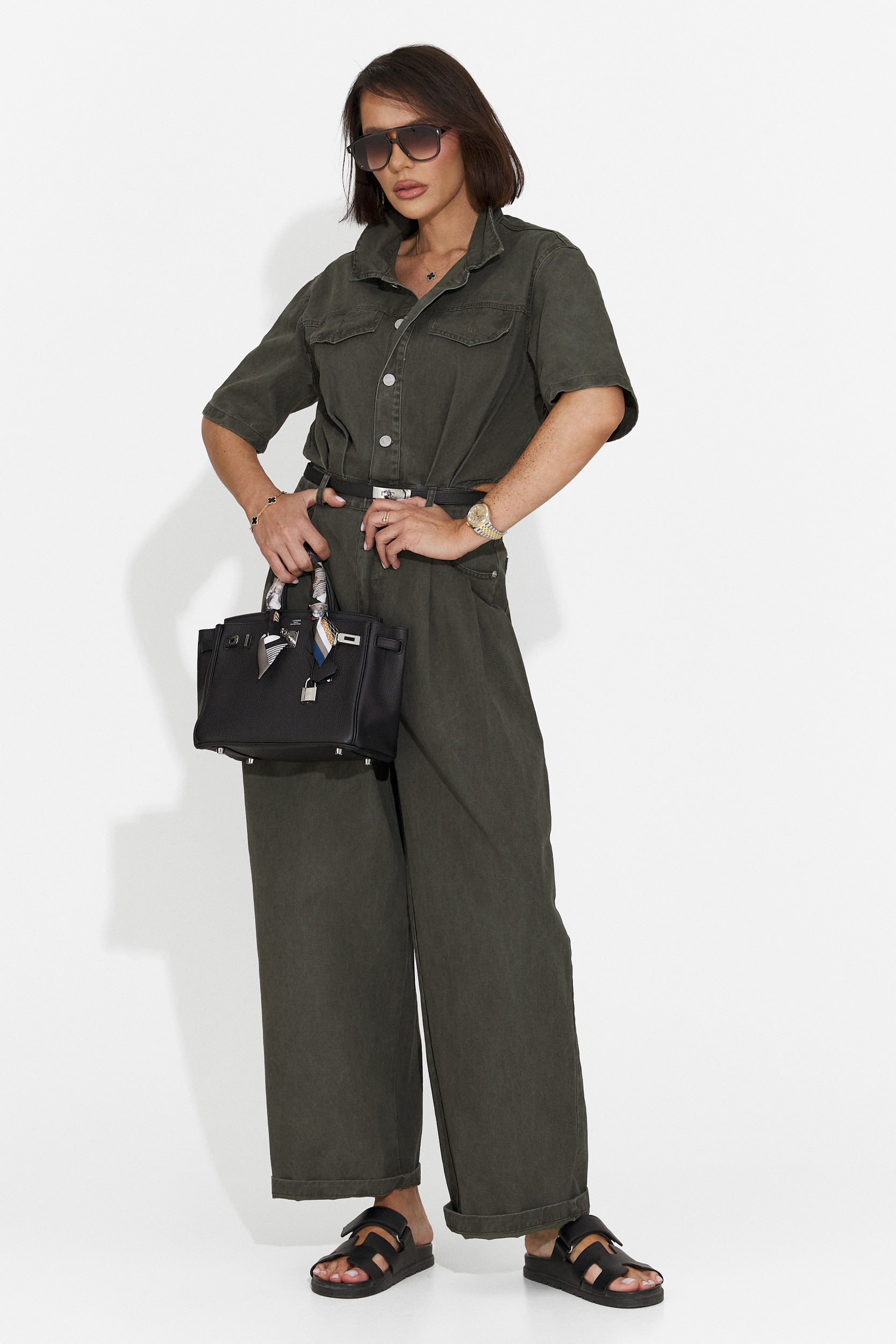 Ayeria Bogas Casual Khaki Ženski Kombinezon