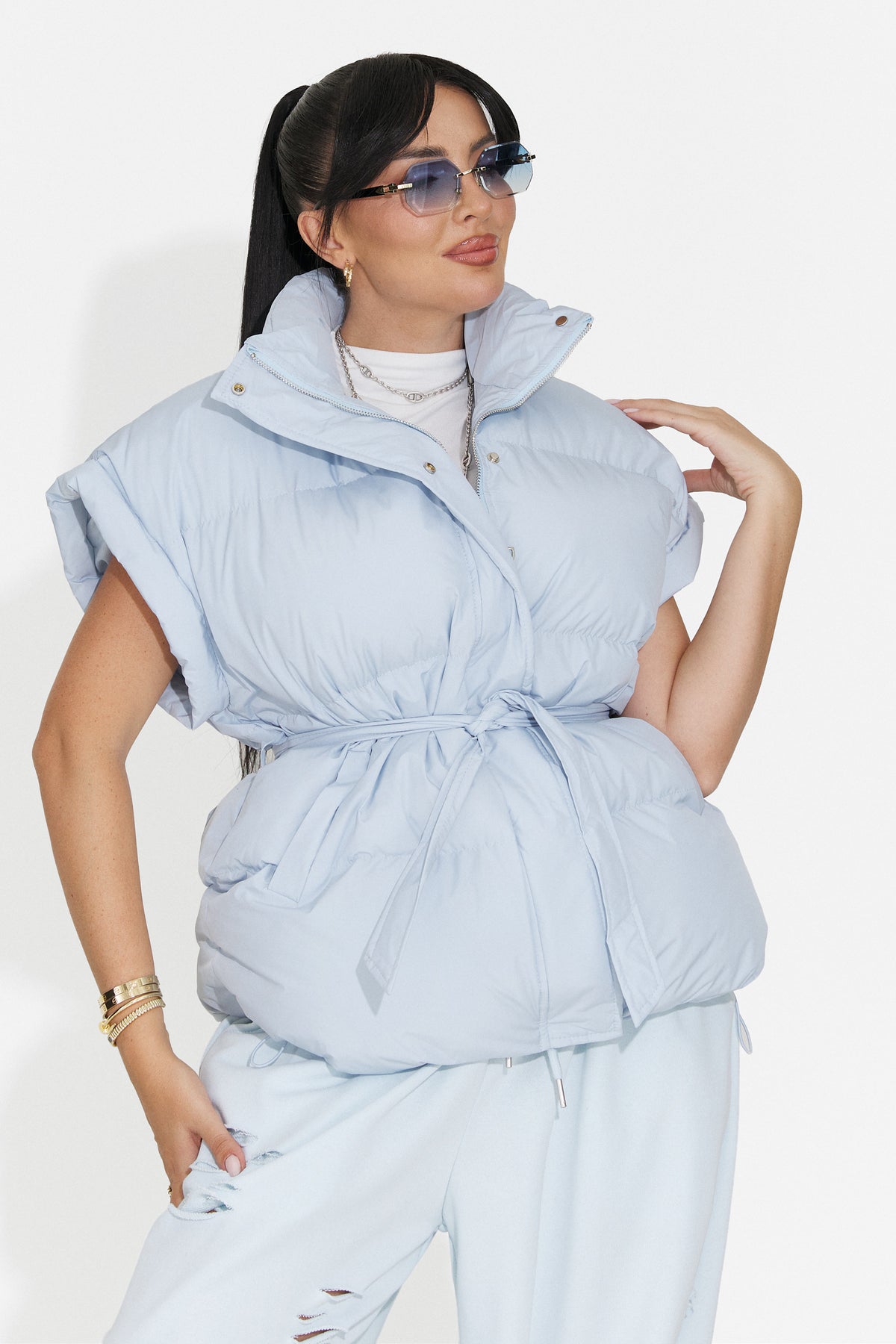 Vesta casual bleu Selitsoria Bogas