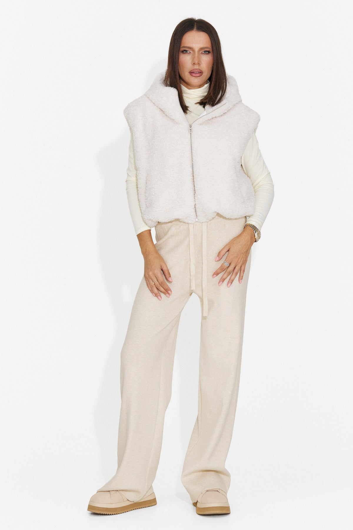 Vesta casual crem Lalaeina Bogas