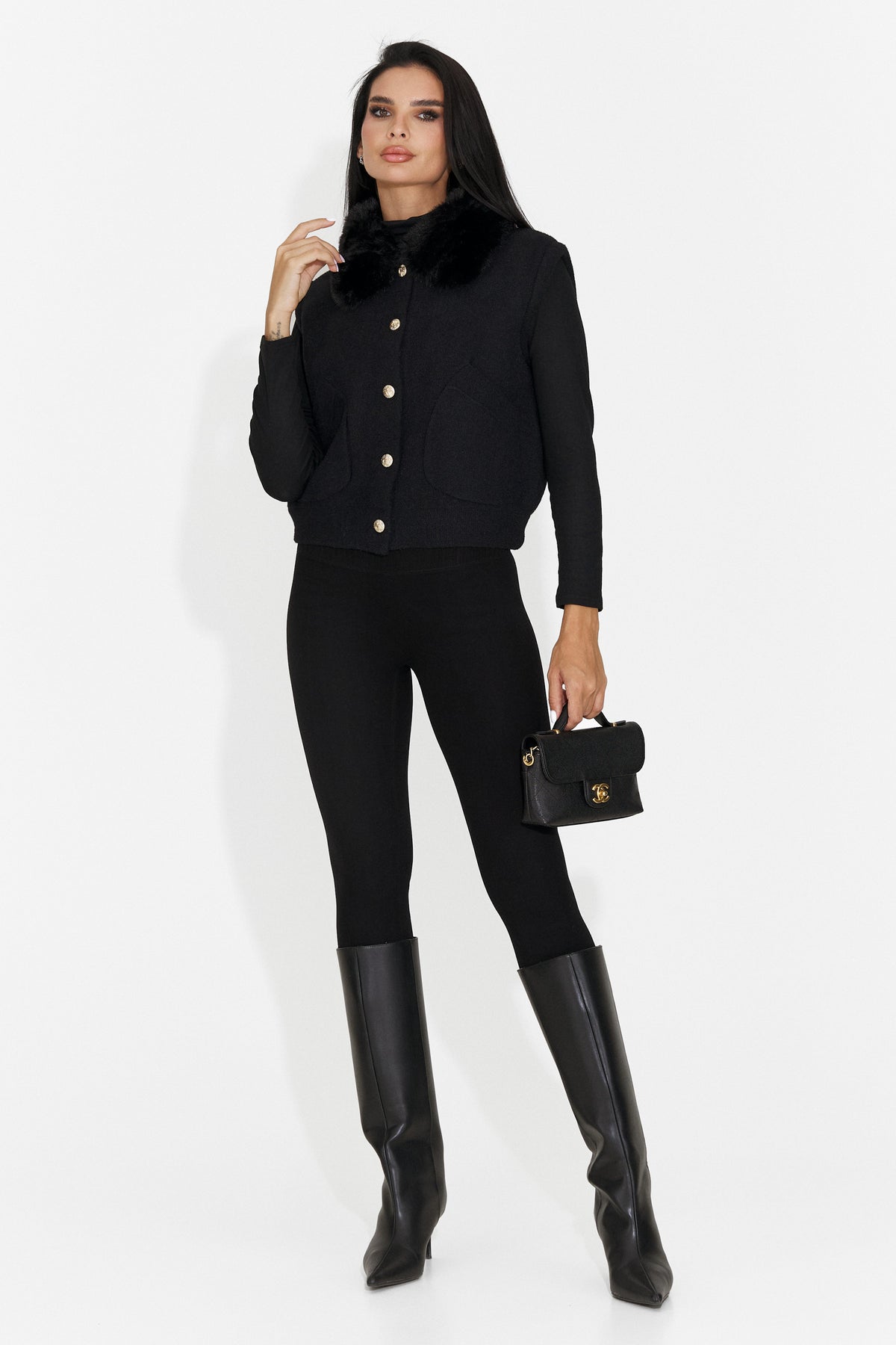 Vesta casual neagra Chocesia Bogas