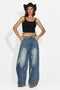 Temno modri casual jeans za ženske Renelia Bogas