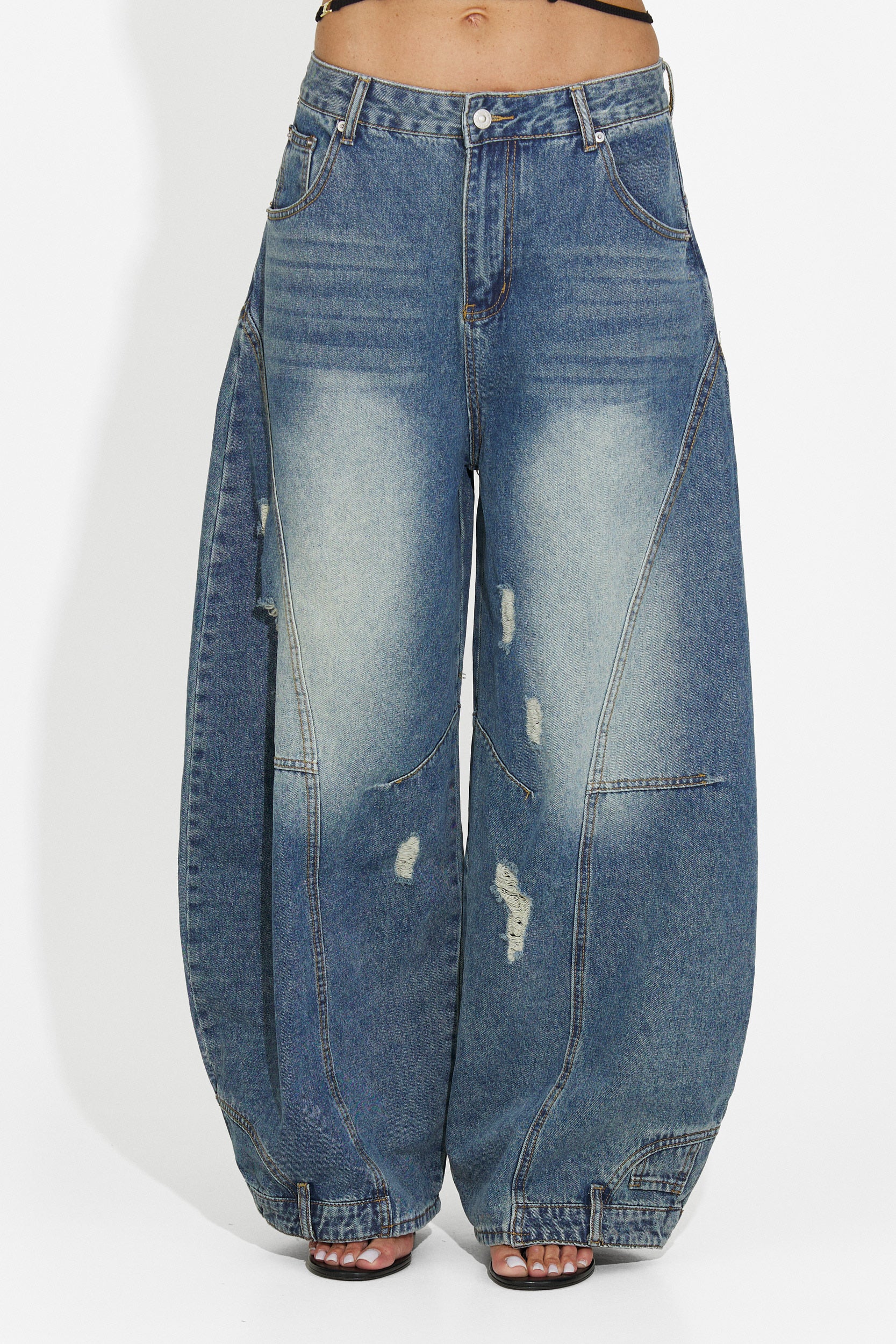 Temno modri casual jeans za ženske Renelia Bogas