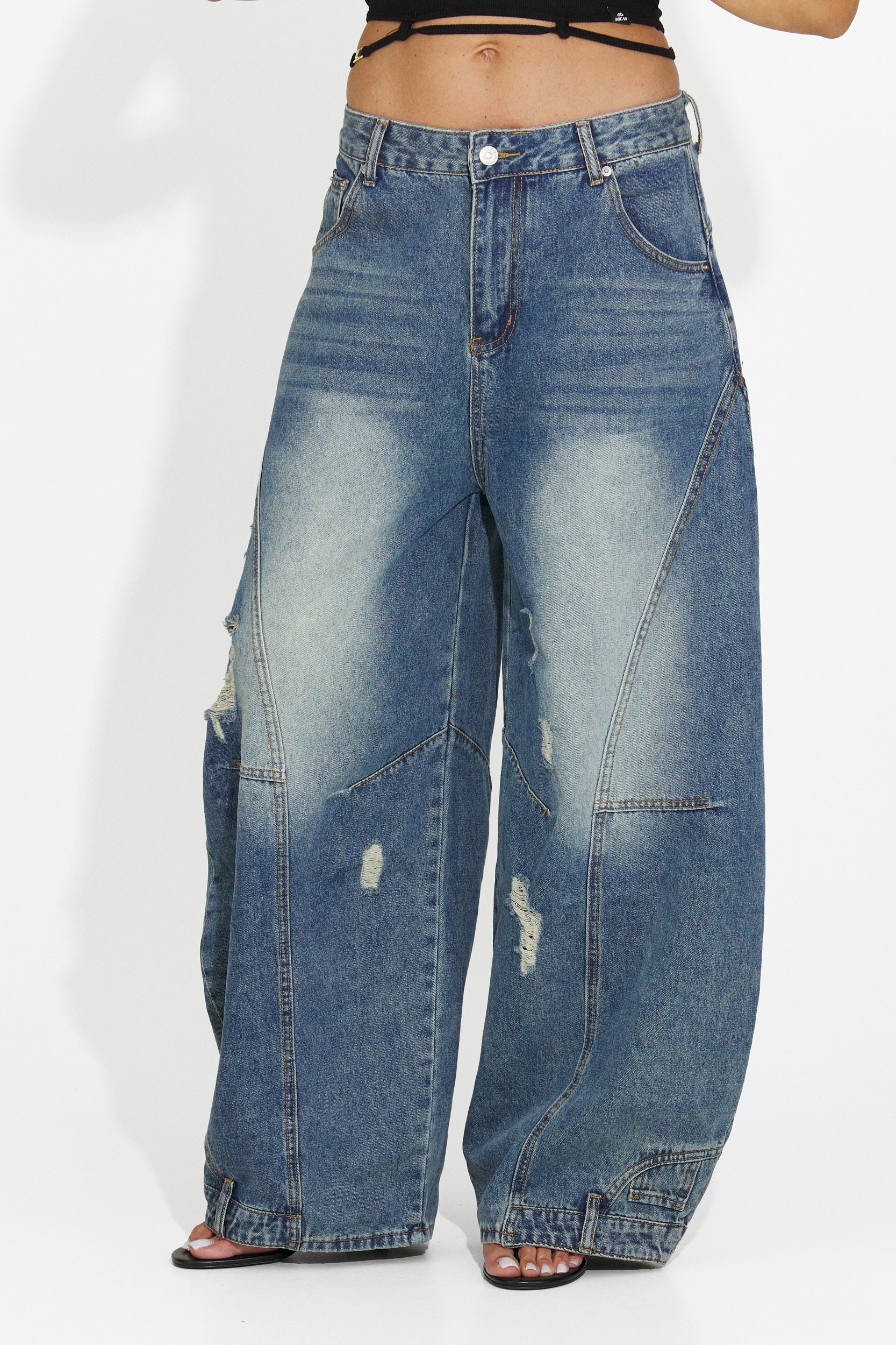 Temno modri casual jeans za ženske Renelia Bogas