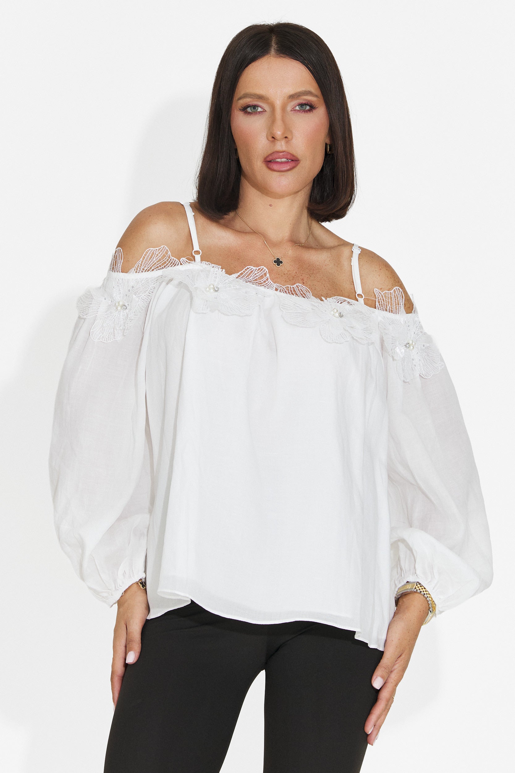 Bluza dama eleganta alba Agentica Bogas