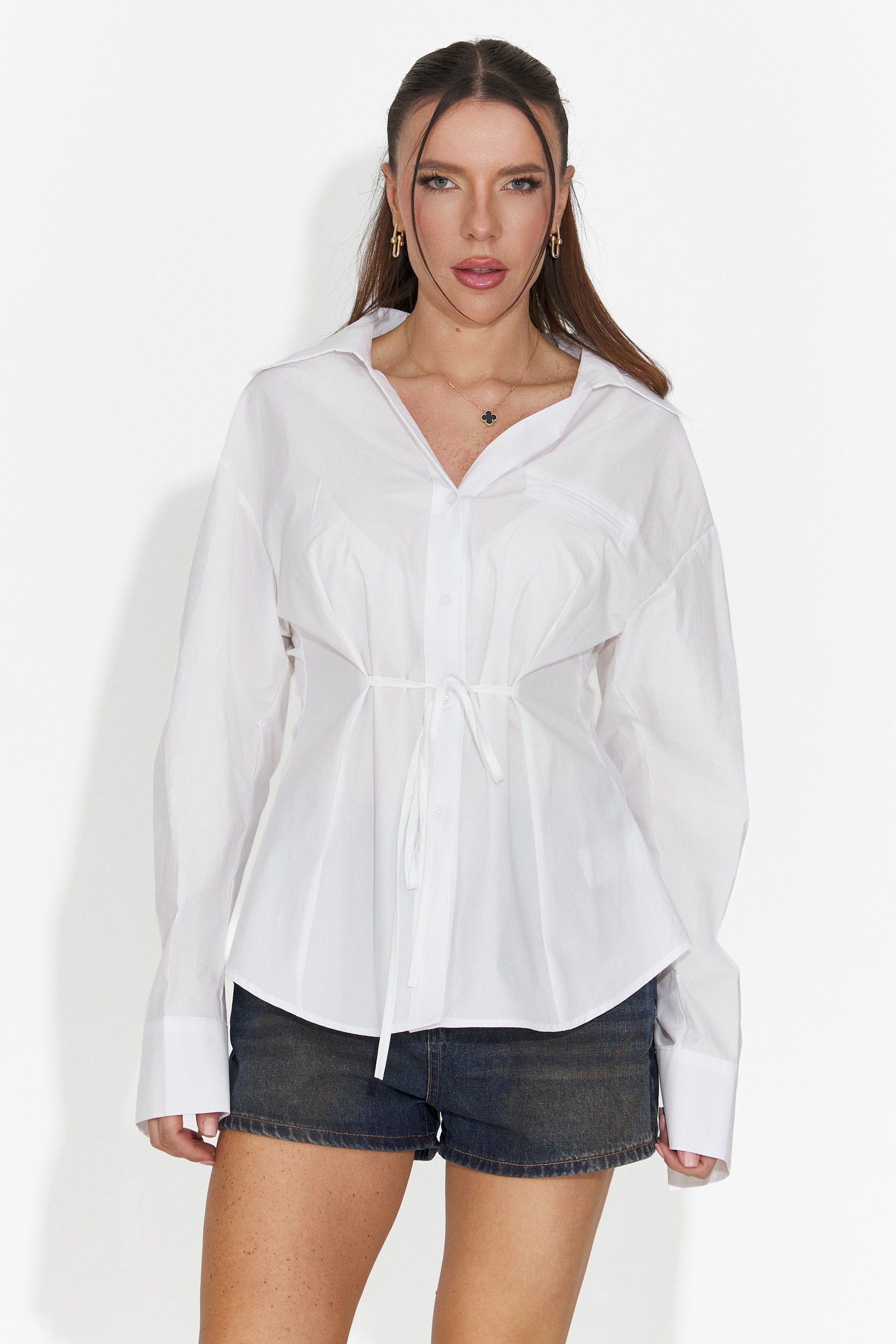 Elegantna bela bluza za dame Alesya Bogas