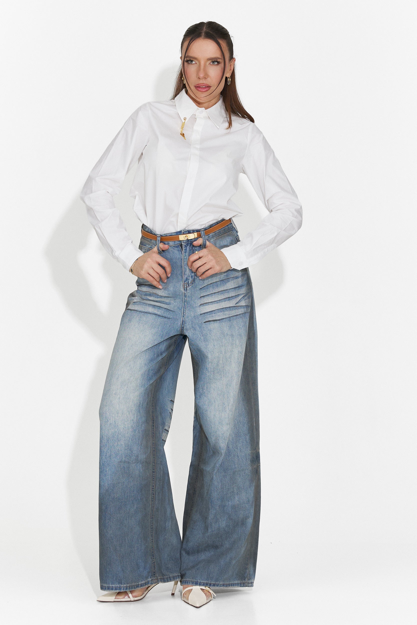 Elegantna bela bluza za dame Jetie Bogas