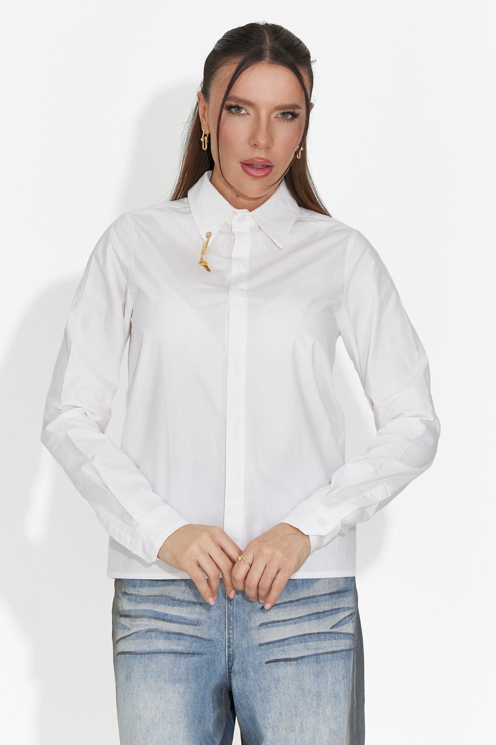 Elegantna bela bluza za dame Jetie Bogas