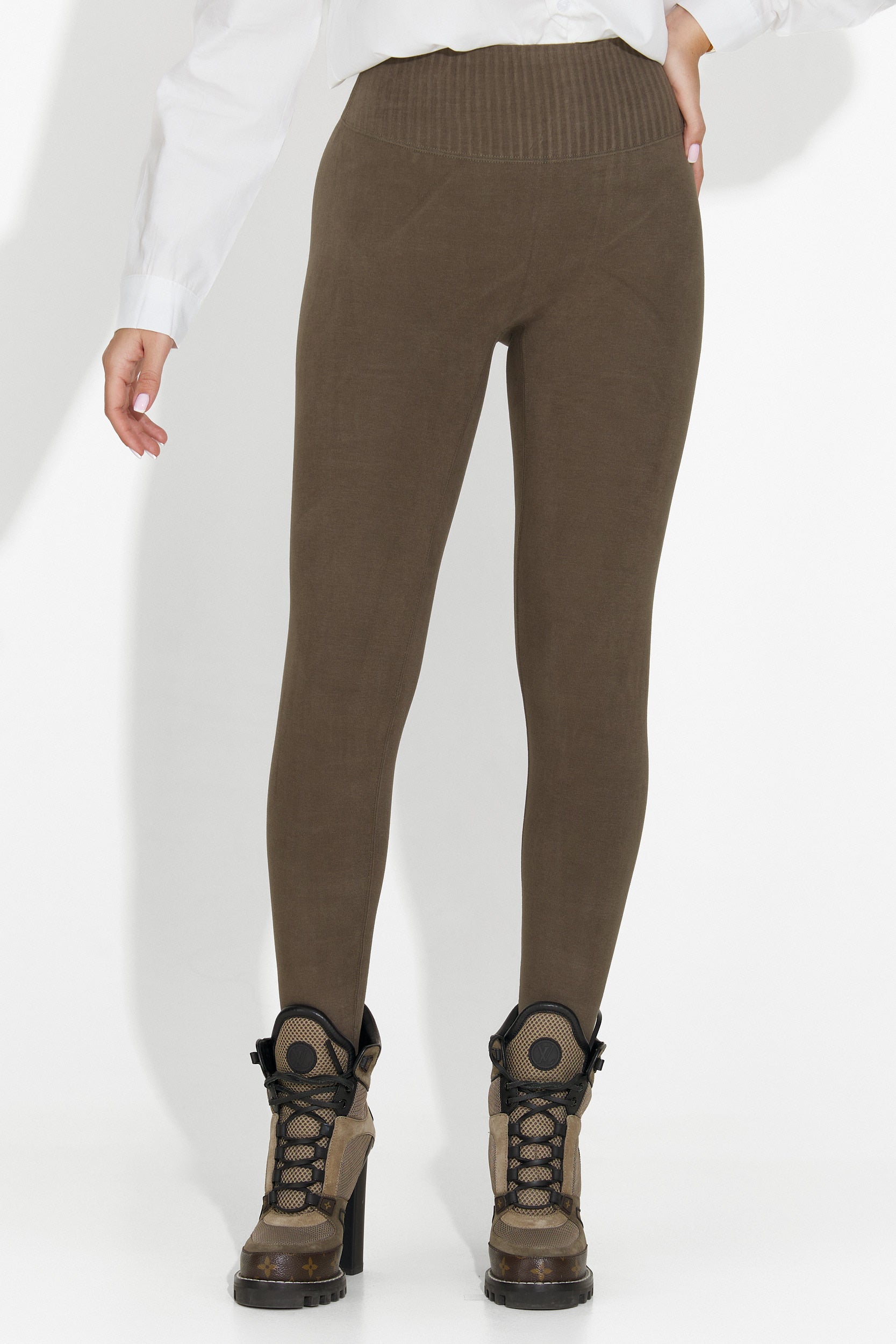 Michelinine tople stiskalne nogavice v barvi khaki