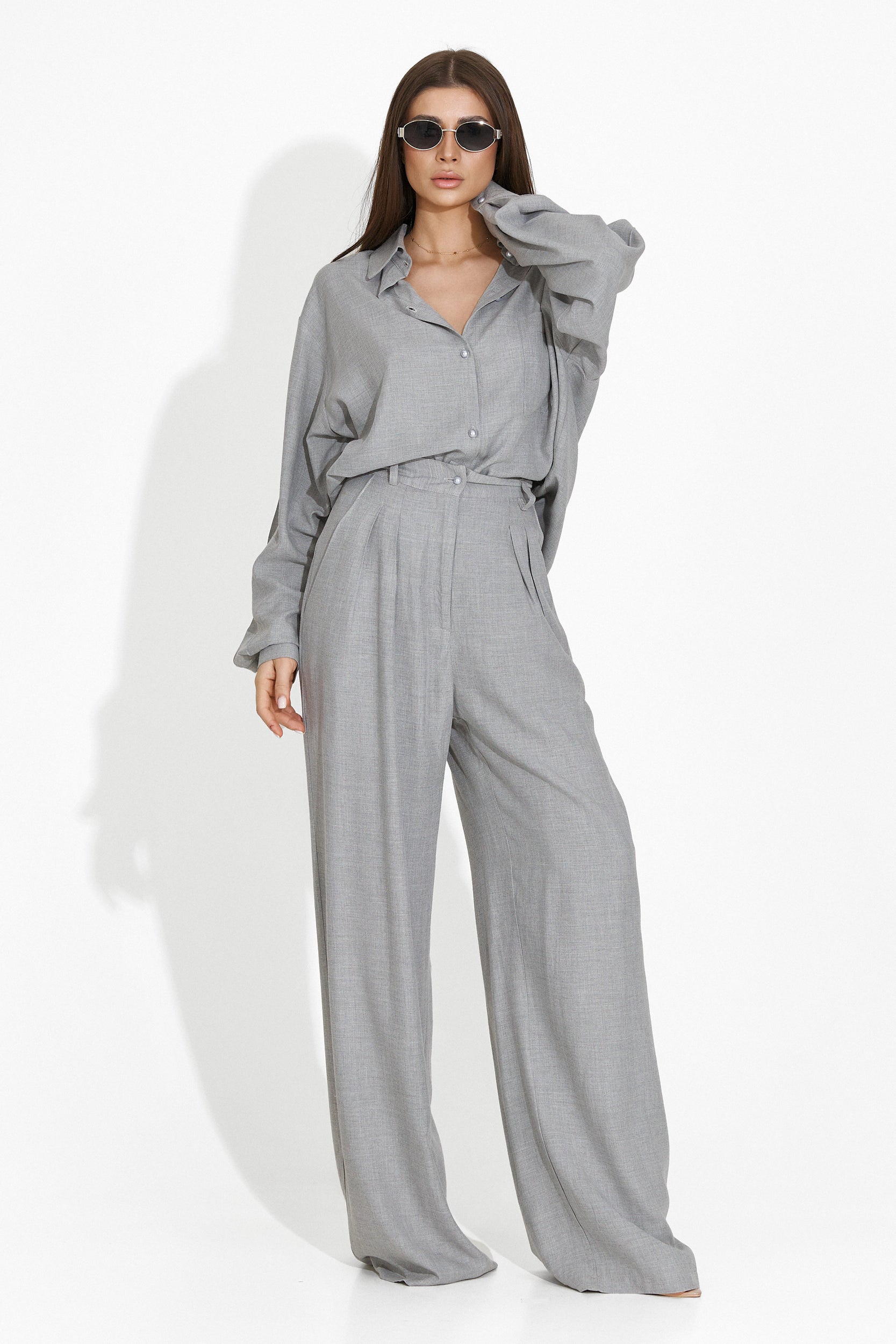 [Resigilat]  Compleu cu pantaloni elegant gri Myriam Bogas