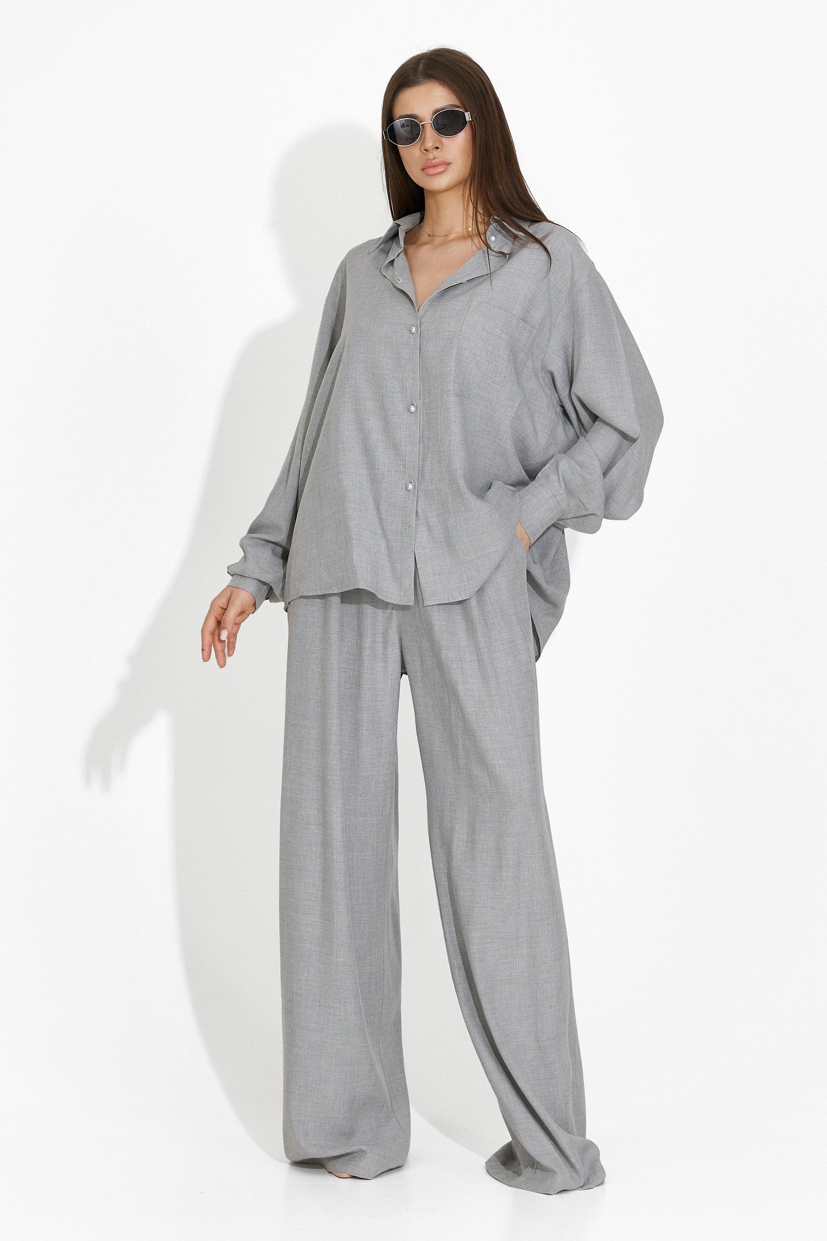 [Resigilat]  Compleu cu pantaloni elegant gri Myriam Bogas
