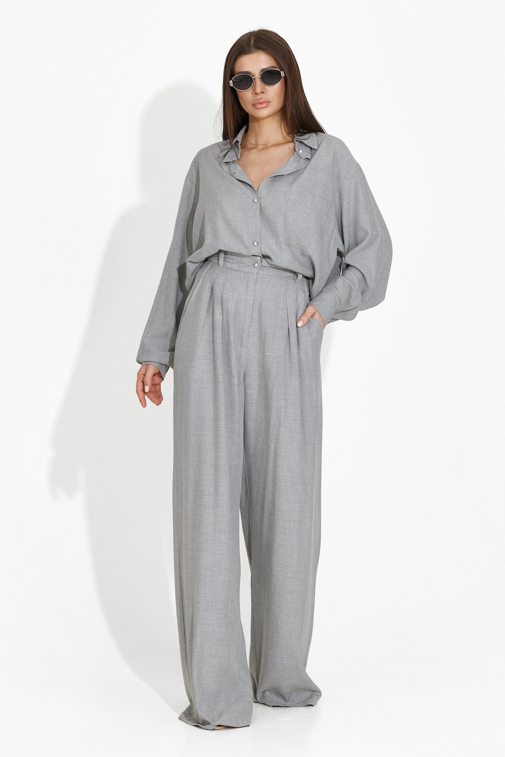 [Resigilat]  Compleu cu pantaloni elegant gri Myriam Bogas