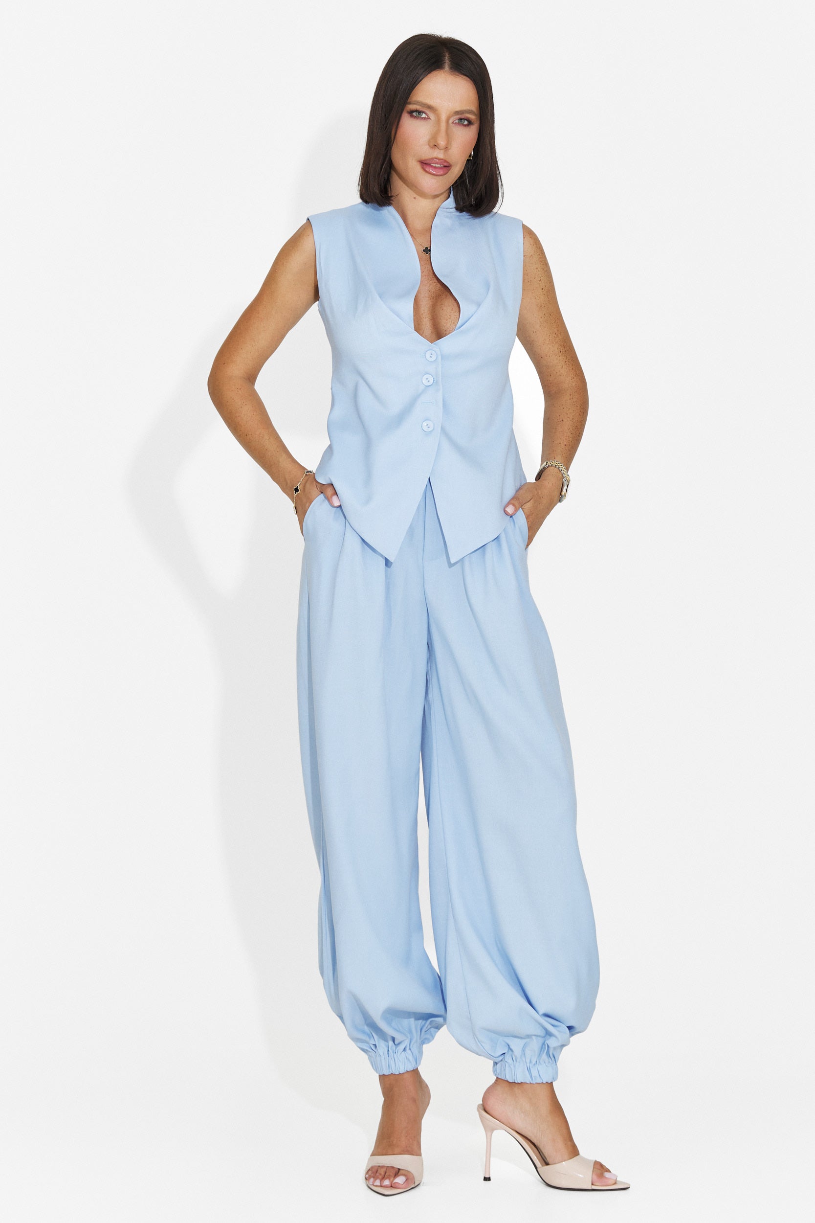 Compleu dama elegant bleu Foesanty Bogas