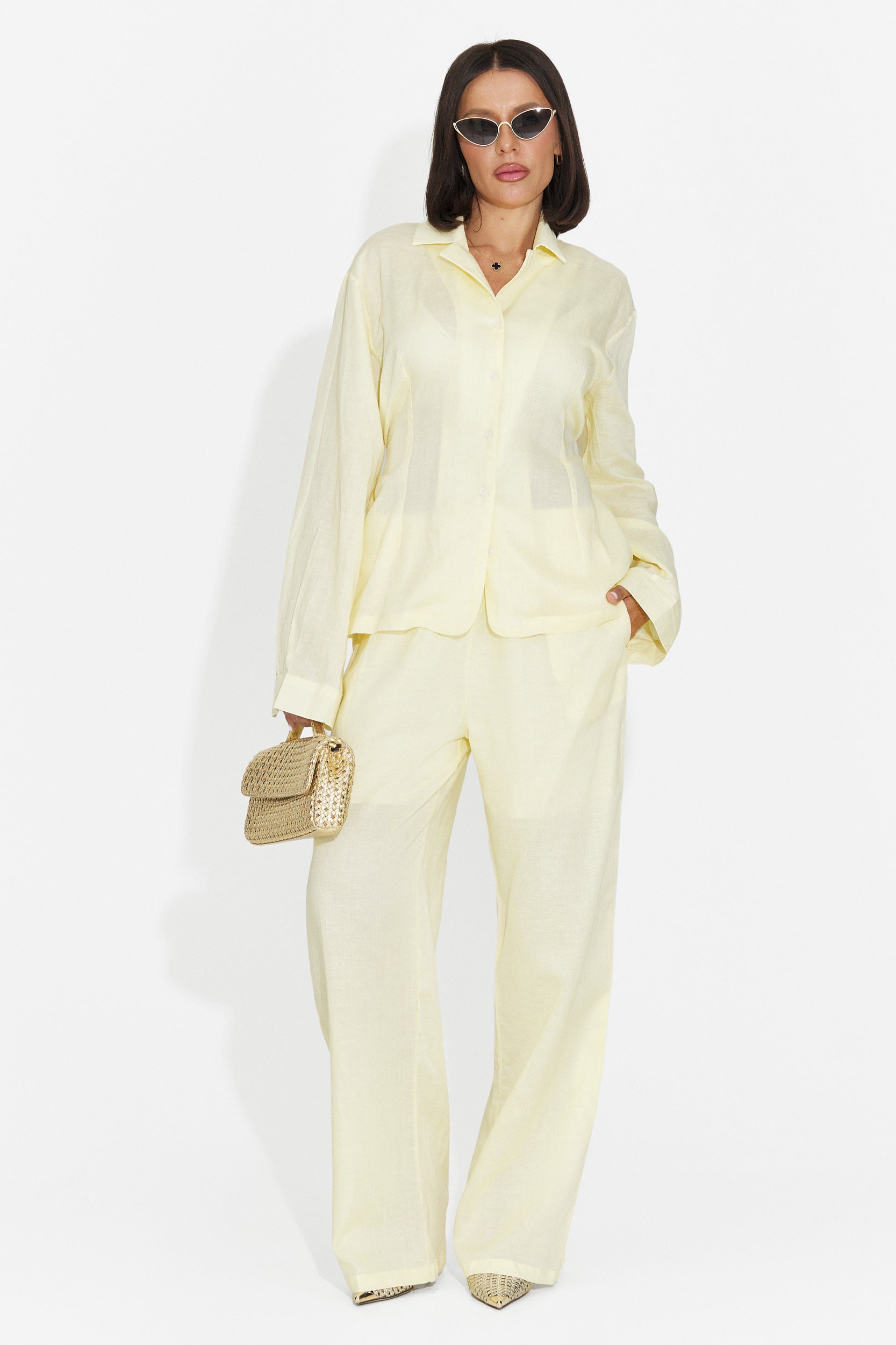 Compleu dama elegant galben Amiest Bogas