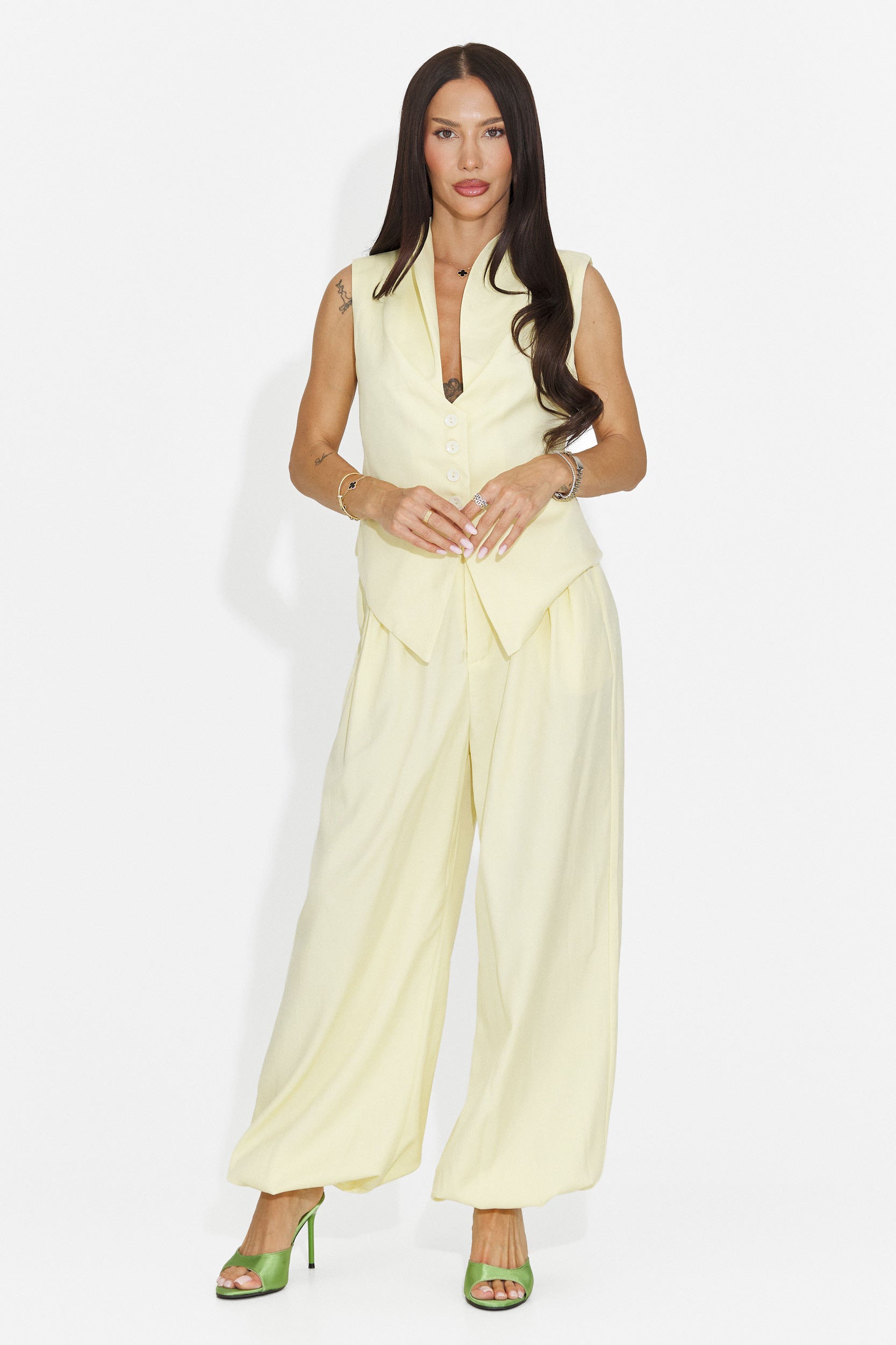 Compleu dama elegant galben Foesanty Bogas